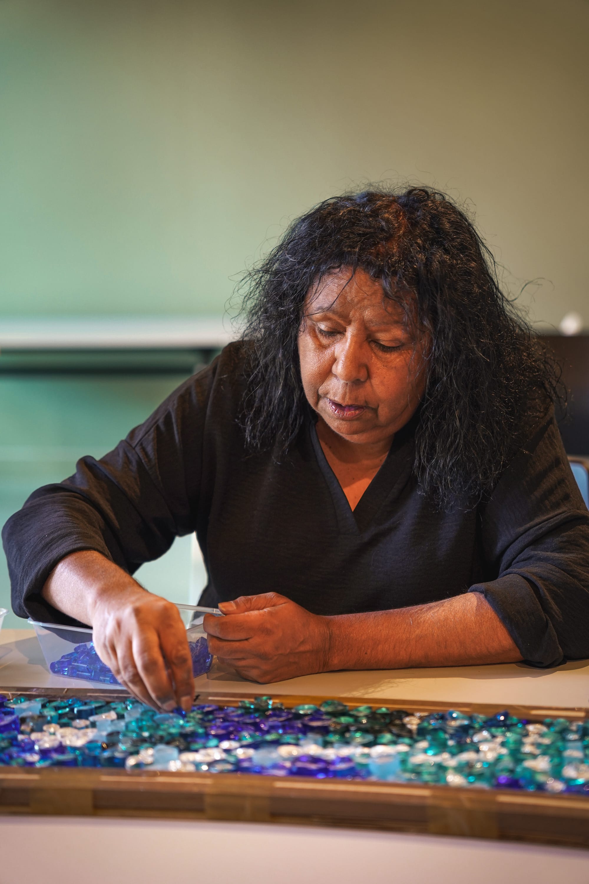 Artist Maree Clarke unveiled Yawa (Long Journey) at Berninneit