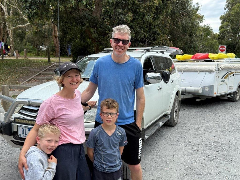Mark and Naomi Greenwood and family of Melbourne would have liked to stay at Bear Gully for another night, with plenty of campsites vacant, but the Parks Victoria website said the sites were all “booked out”.