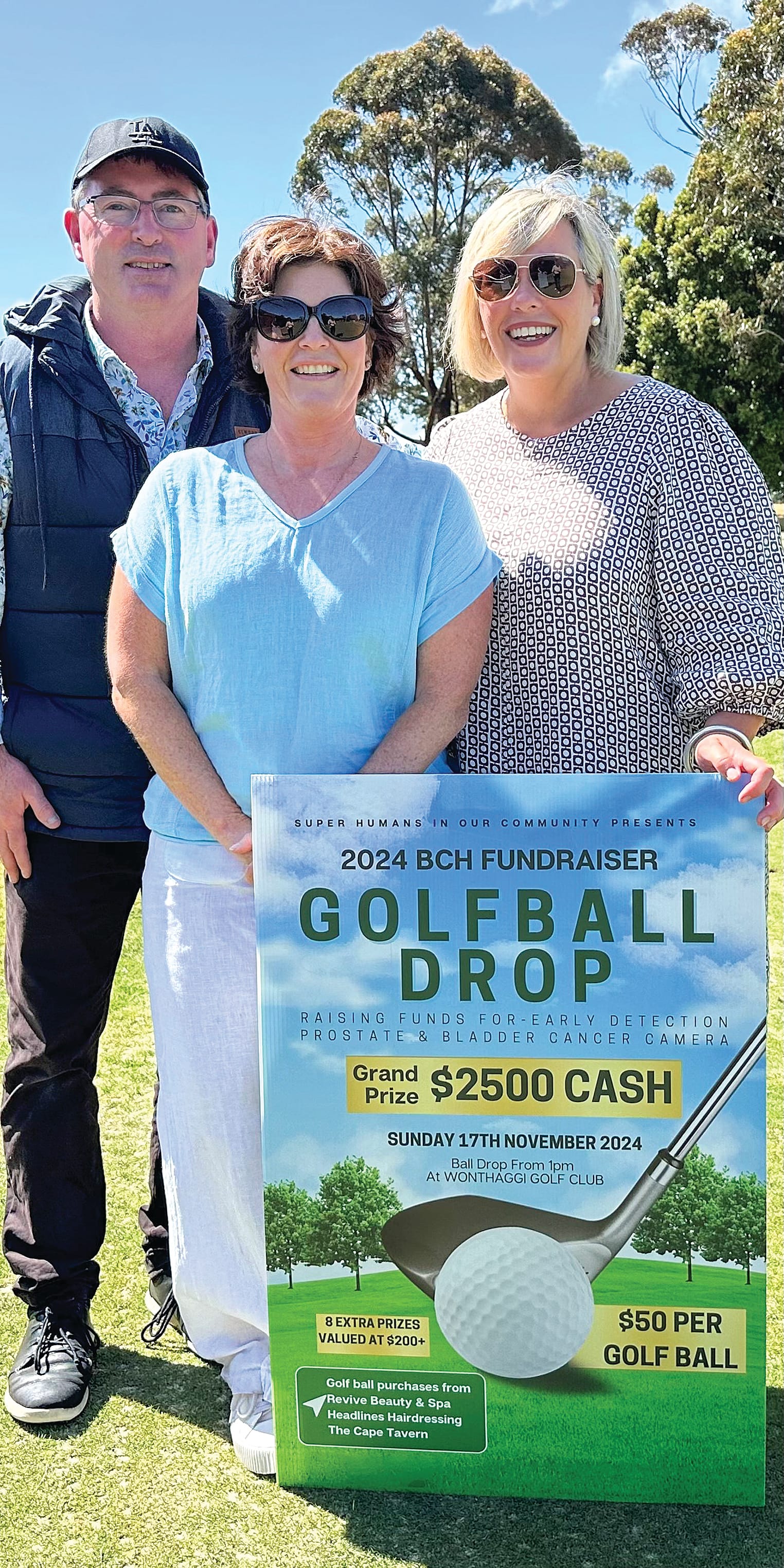 Ball Drop sponsors Melissa Stirton Headlines Hairdressing, Michael Turton The Cape Tavern, and Alison Adams Revive Beauty and Spa.