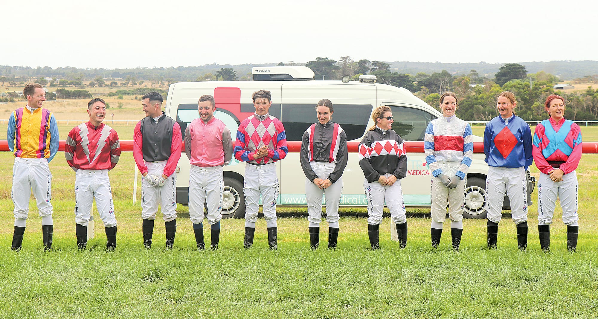 Introduction of the jockeys of the 2023 Woolamai Cup on Saturday afternoon before the big race. Z24_0523