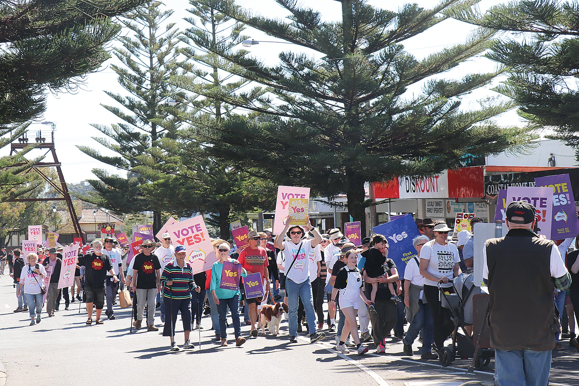 The community joined the Yes23 referendum walk from Apex Park to Wishart reserve. Z71_3923 