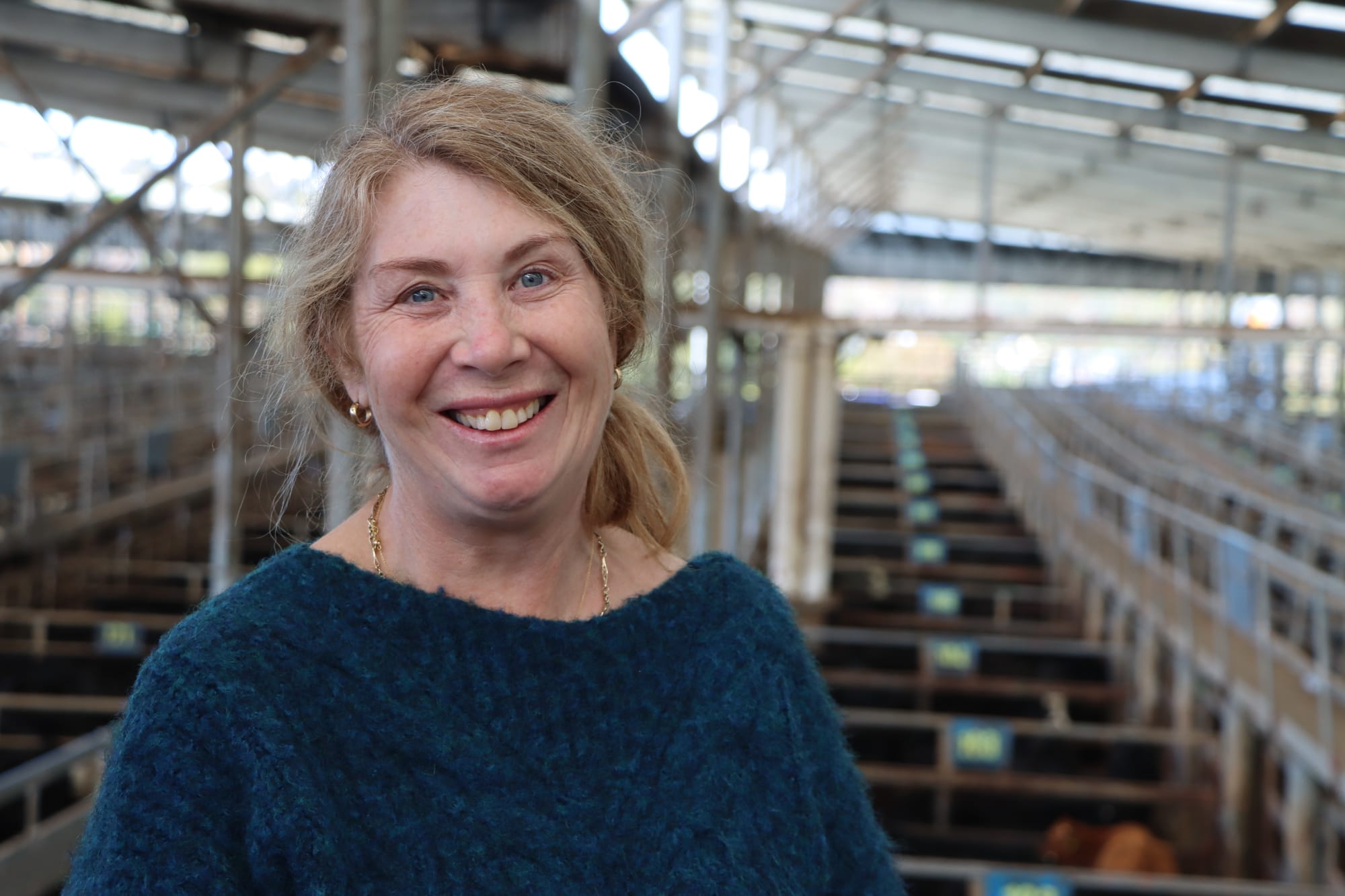 Donna Egan came to Thursday’s Store Sale to see her brother’s cattle sell, the separate lots of Angus, Black Baldy and Hereford achieving strong prices, and she was pleased to observe “The market’s come up”, that applying across the board.