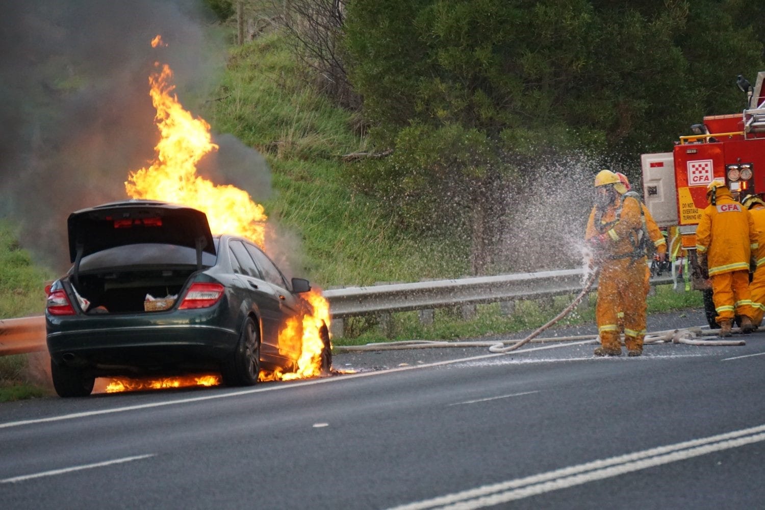 Car engulfed in flames on South Gippsland Highway