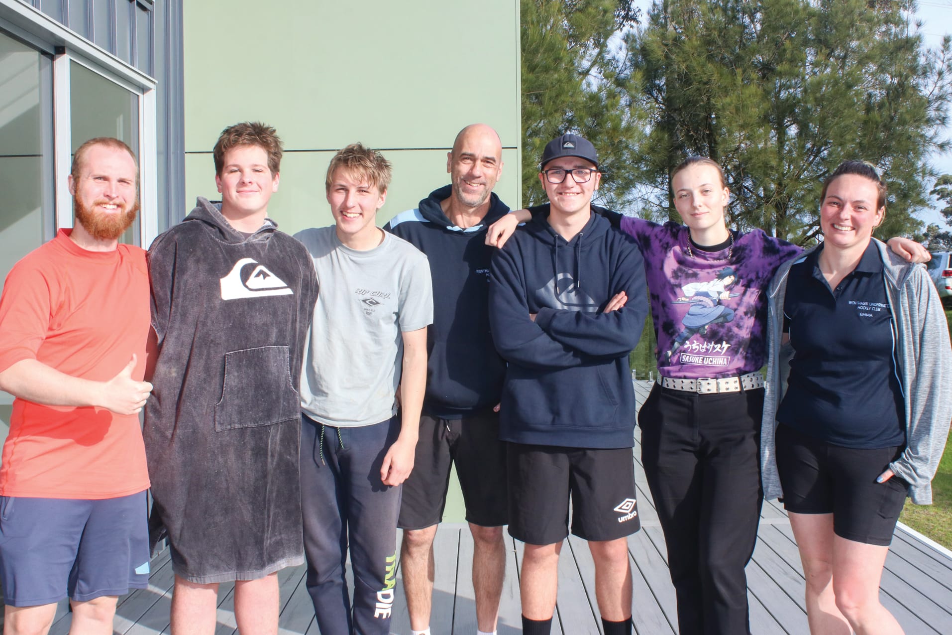 Liam Sierakowski, Devlin Rowe, Ethan Milnes, organiser Michael Milnes, Daniel Pearce, Sarah Joordens and Emma Le-Mar spent their weekend at the underwater hockey referee accreditation course in Wonthaggi. 