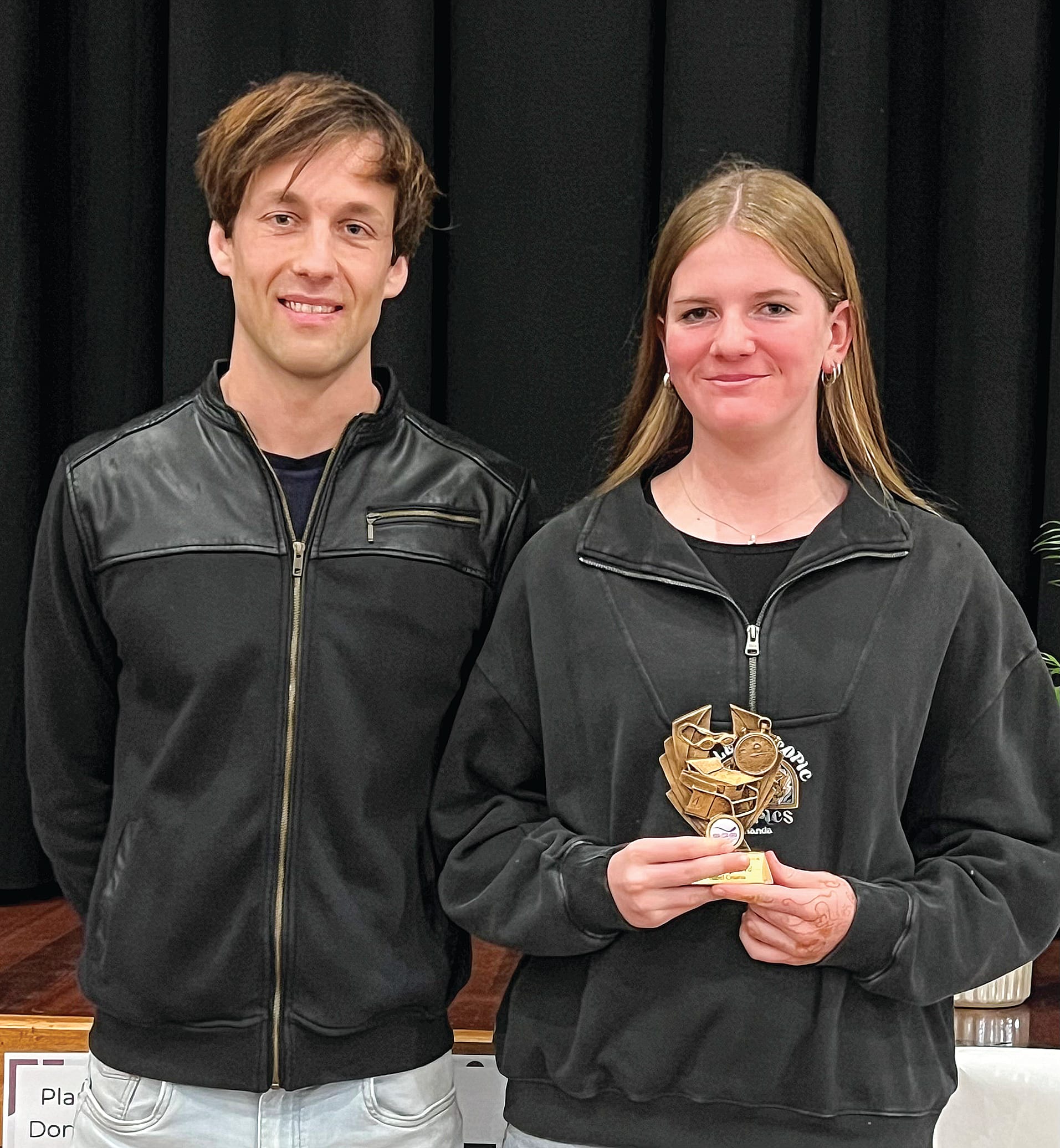 Most Improved Isabel Croatto (right) with coach Dylan. 