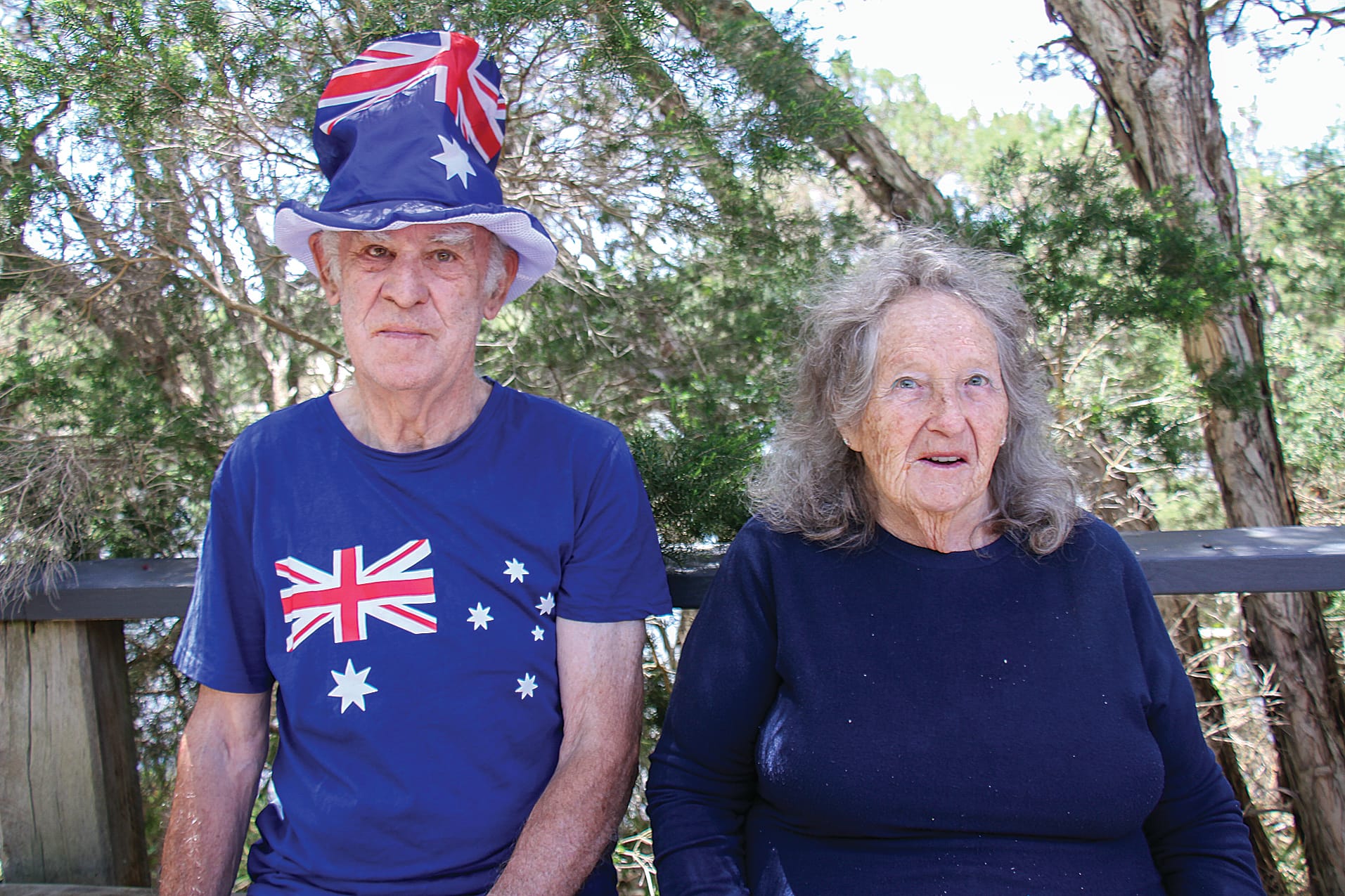 Gary and Lynne Griffin from Wonthaggi enjoyed themselves at the Tarwin Lower Australia Day long table BBQ. B44_0425