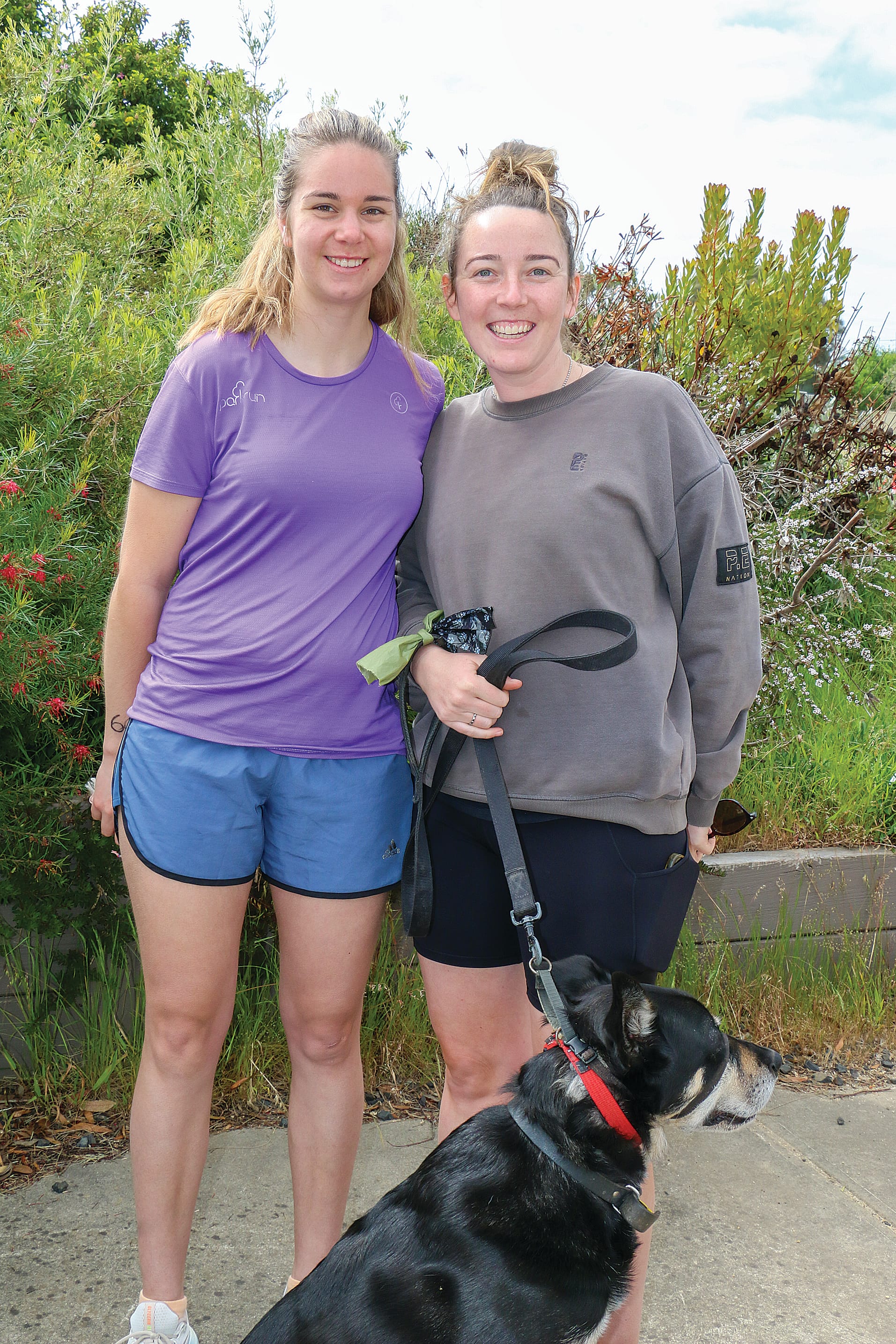Claire Wylie and Anna Kirton were joined by Louie for the Coronet Bay Fun Run/Walk. Tk16_4524