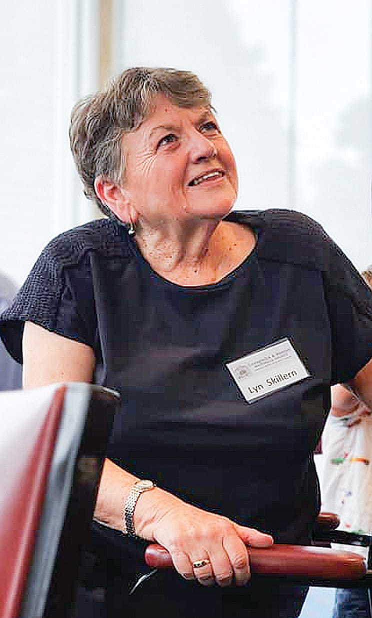 Lyn Skillern chats to an audience member at the launch of her new book ‘Forgotten For Too Long’.
