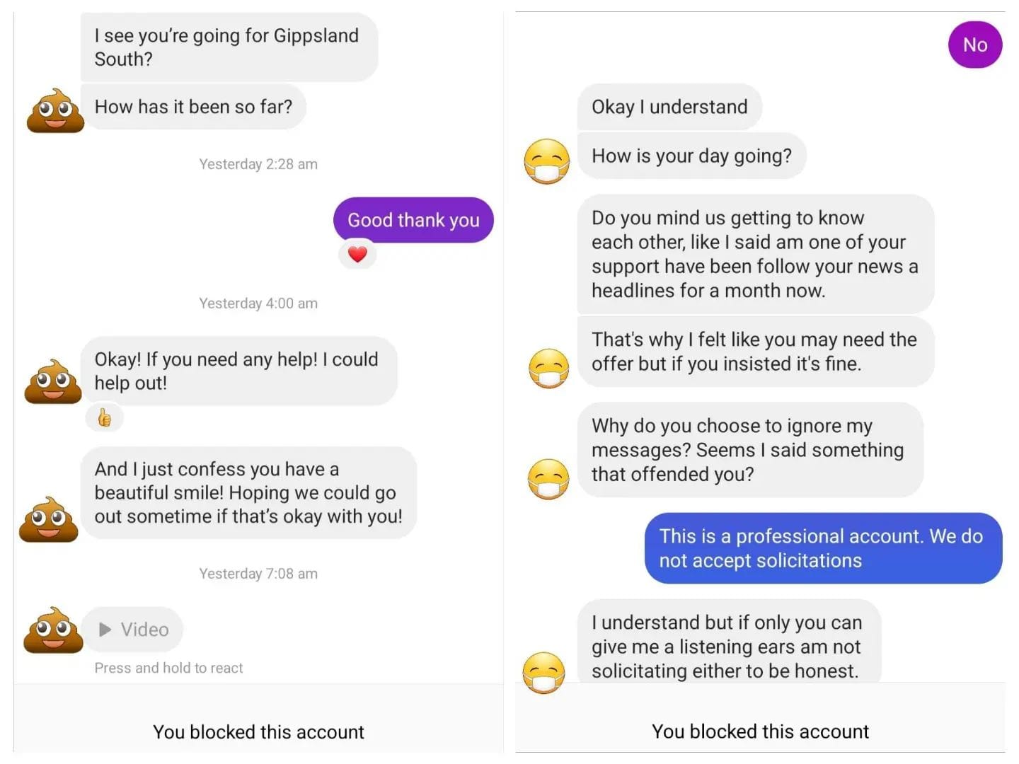 Jay Tiziani-Simpson  posted this conversation on her social media highlighting the harassment she has been receiving. 

