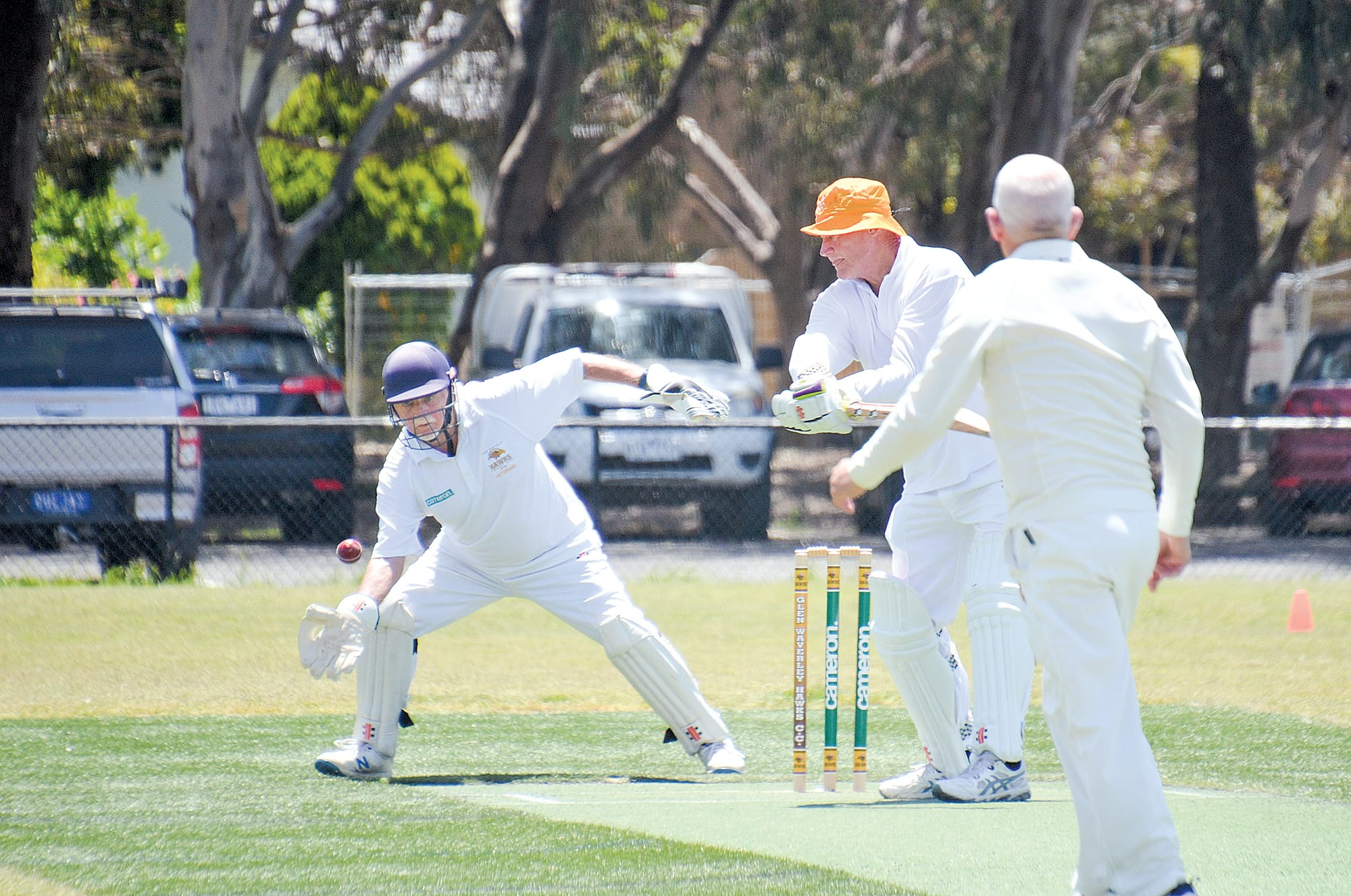 Dick Noble attempts to cut but misses.