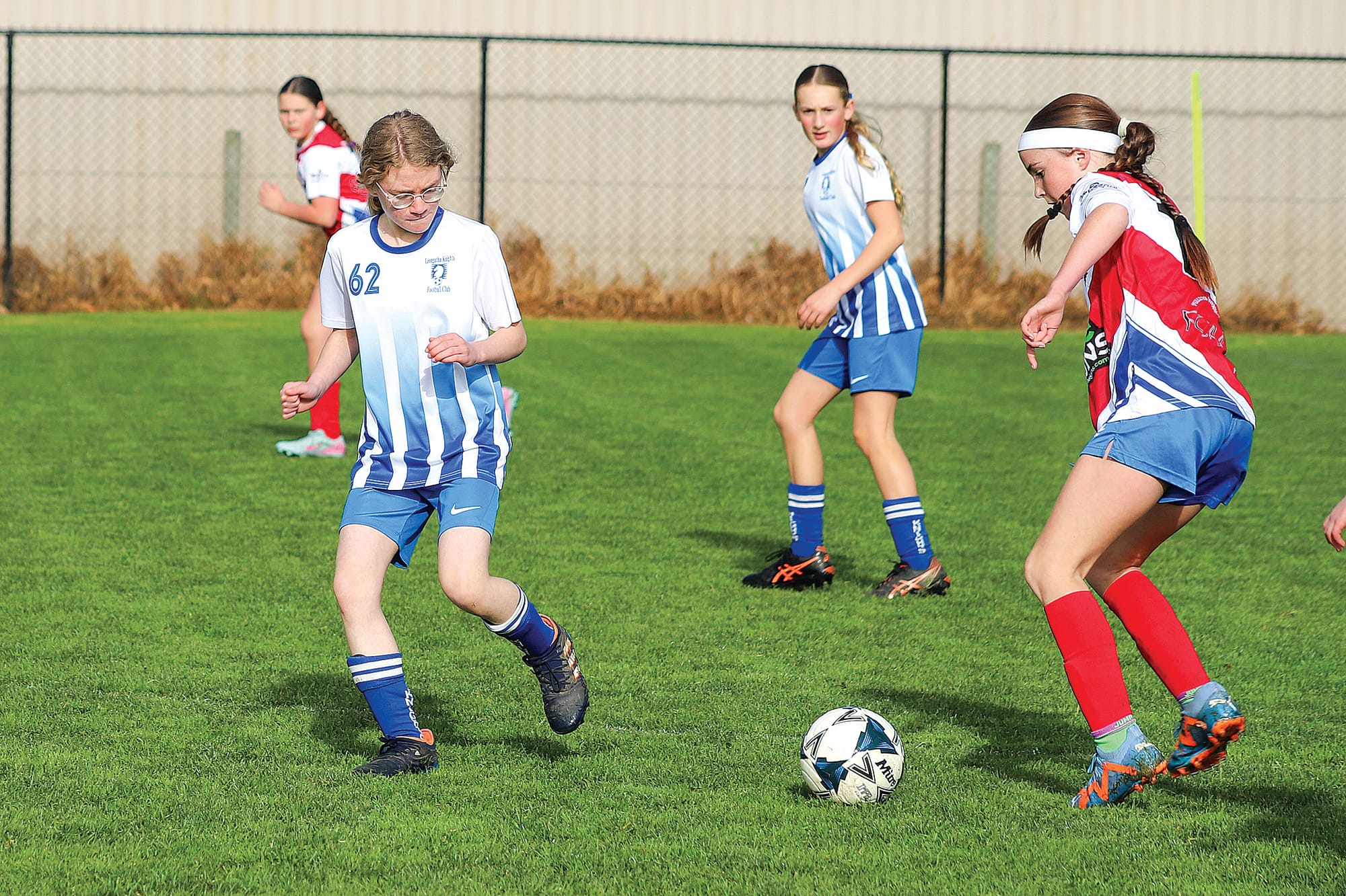 Leongatha’s Maddy made a few great runs into the attacking third.