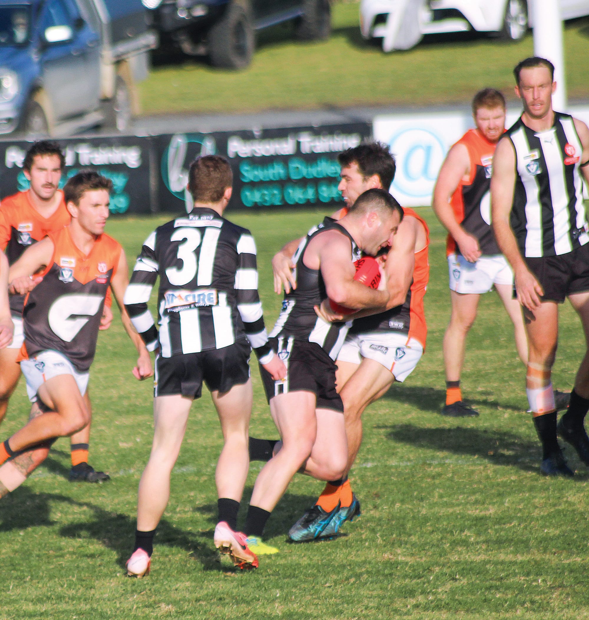 The Giants applied pressure to Dalyston and secured a 42-point victory. Photo: Michelle Chisholm.