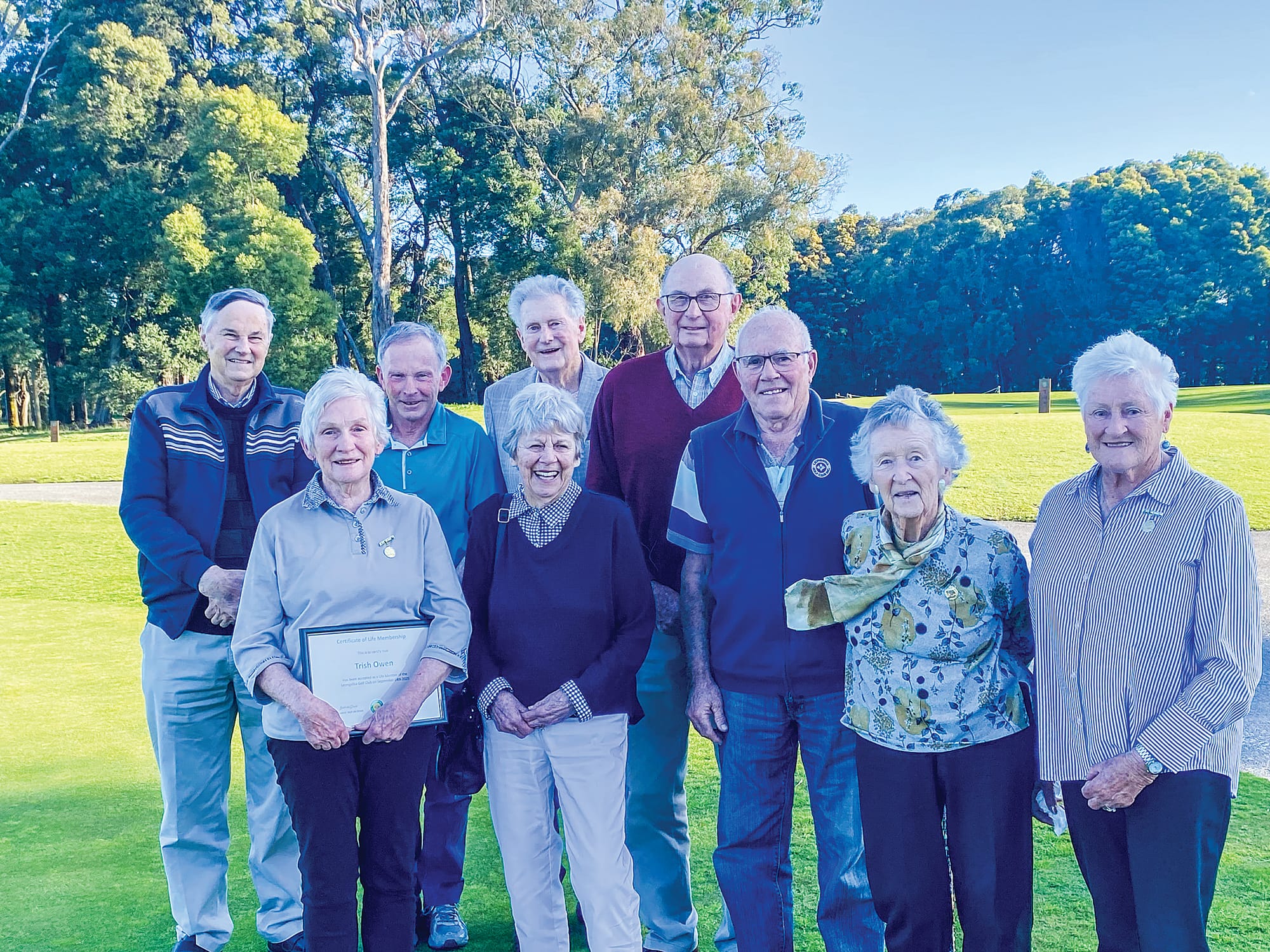 Trish Owen proudly awarded life membership at Leongatha Golf Club