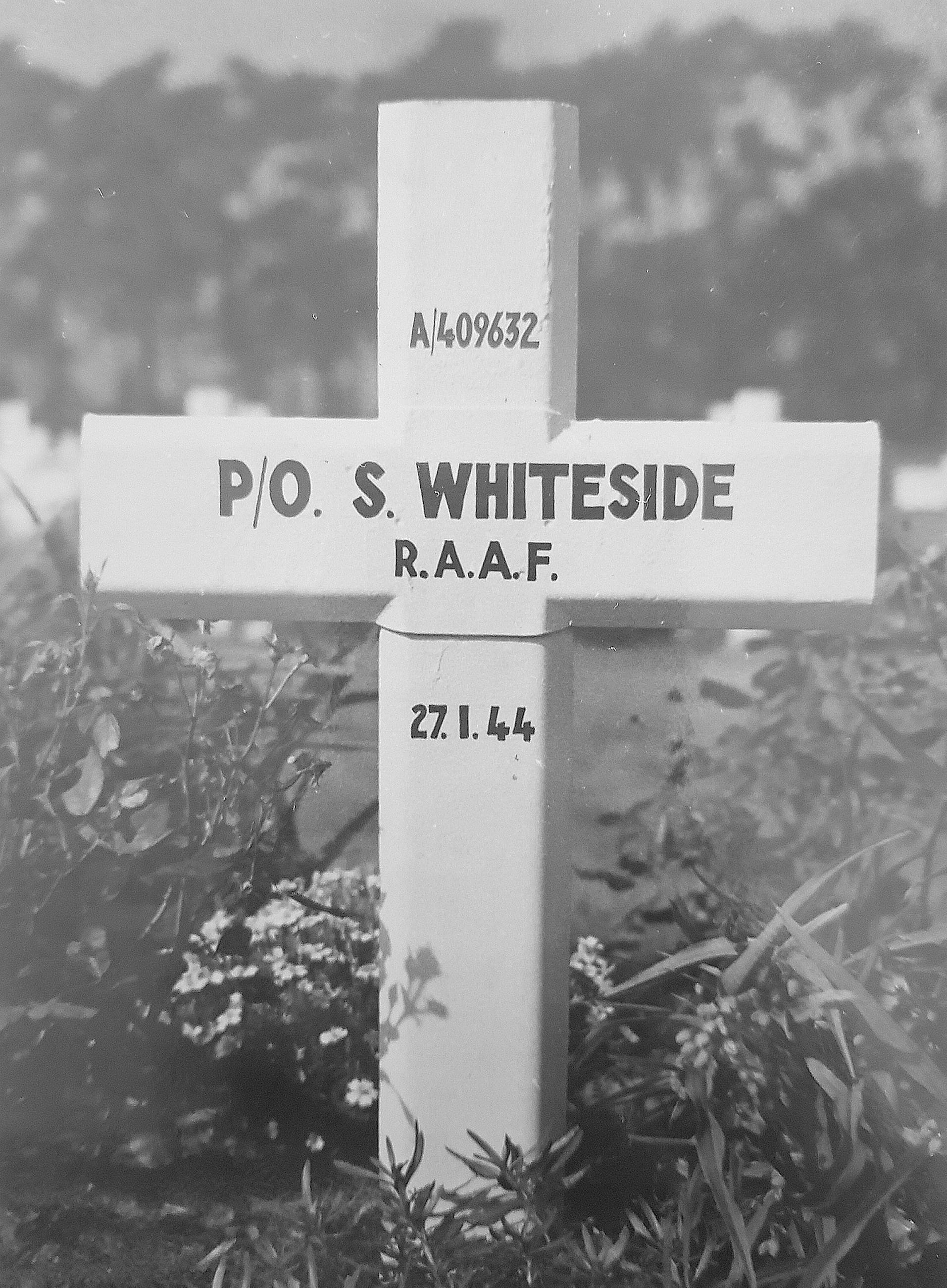 Pilot Officer Samuel Donald Whiteside is one of several thousand Royal Air Force airmen buried at the Commonwealth War Cemetery in Berlin.