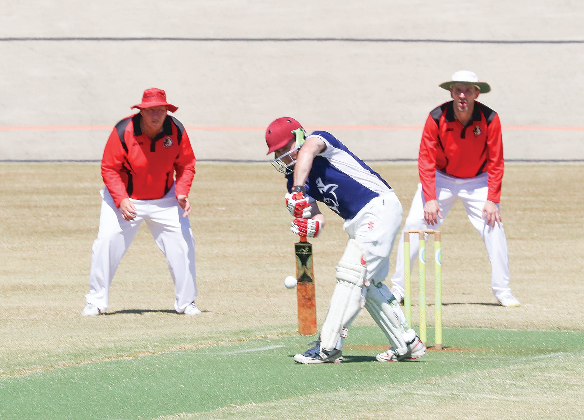 Joel Dickson from Kilcunda-Bass was happy to block a few, still finishing with 69 runs including 10 boundaries. W04_1025