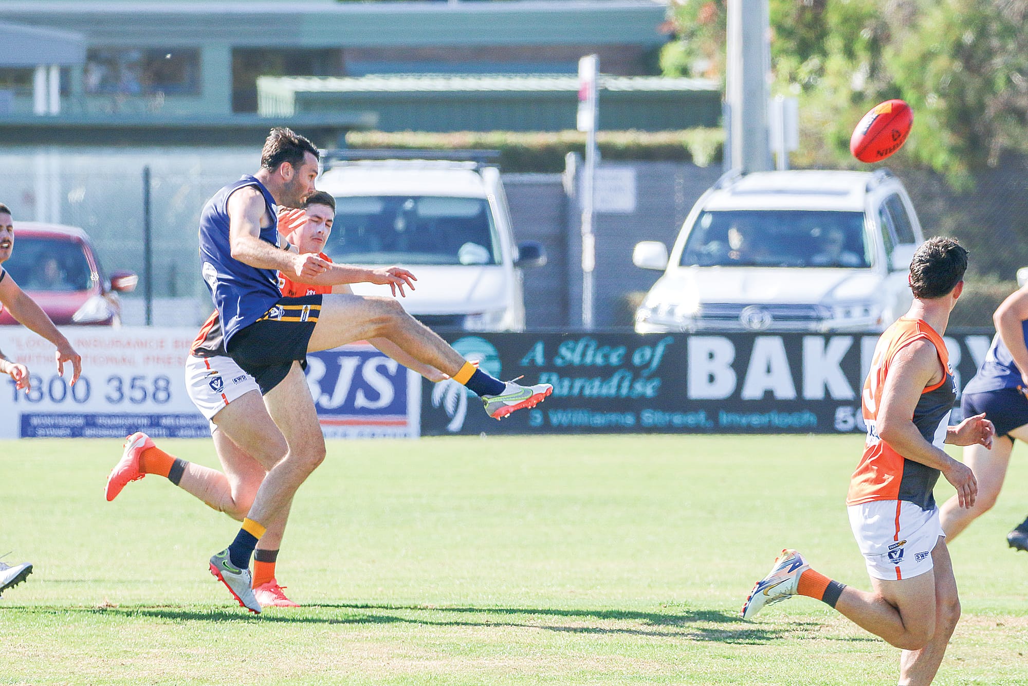 Dylan Clark, who was pivotal for his team’s second half resurgence, springboards another attack. ob57_1525