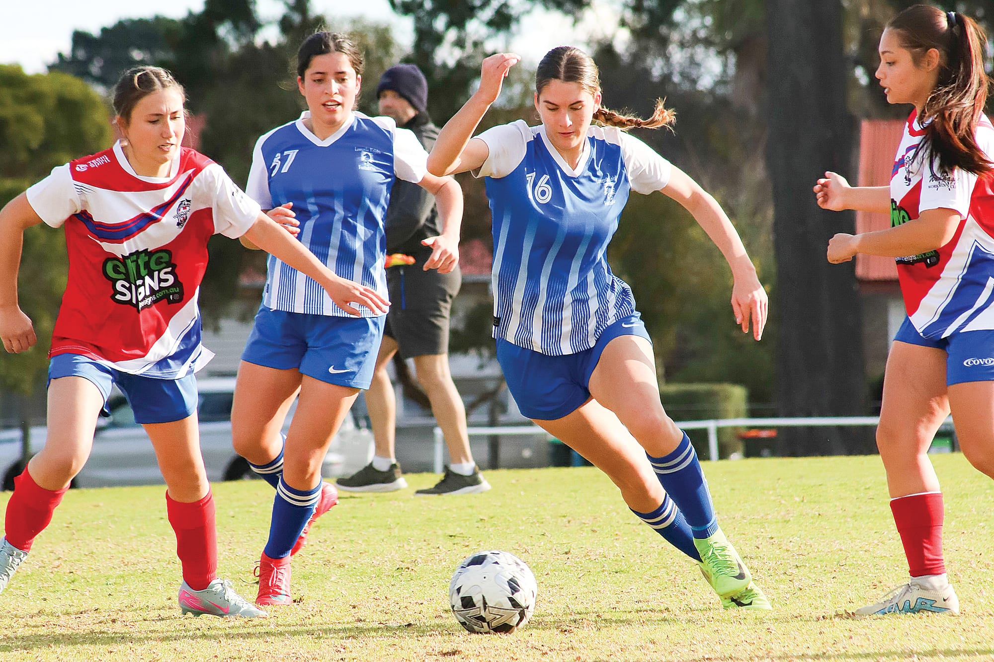 Leongatha Knights player Lisse Bath was a force to be reckoned with in the forward line.