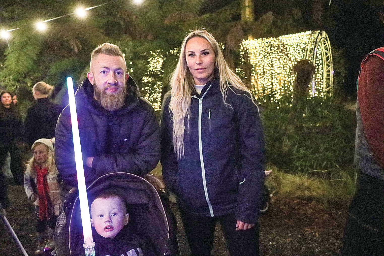 Kyle, Tamara and Rocco Fabro enjoy the Southern Lights Festival. A43_2325