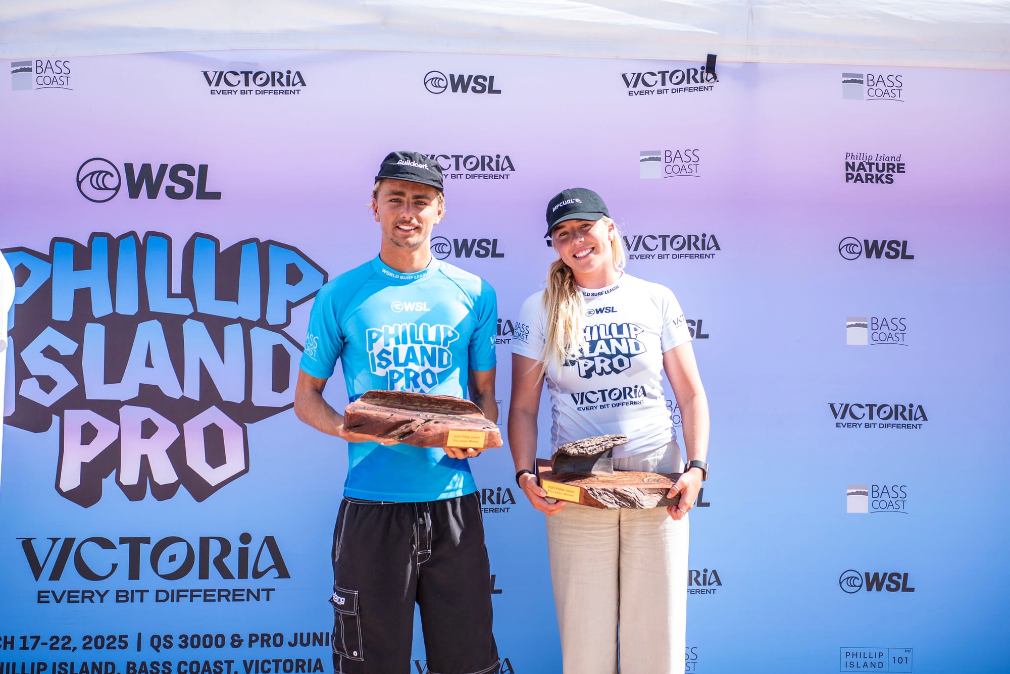Phillip Island Pro Junior wrapped up at Cape Woolamai with Ellie Harrison (AUS) and Kyan Falvey each taking wins. Photo: WSL / Tom Bennett