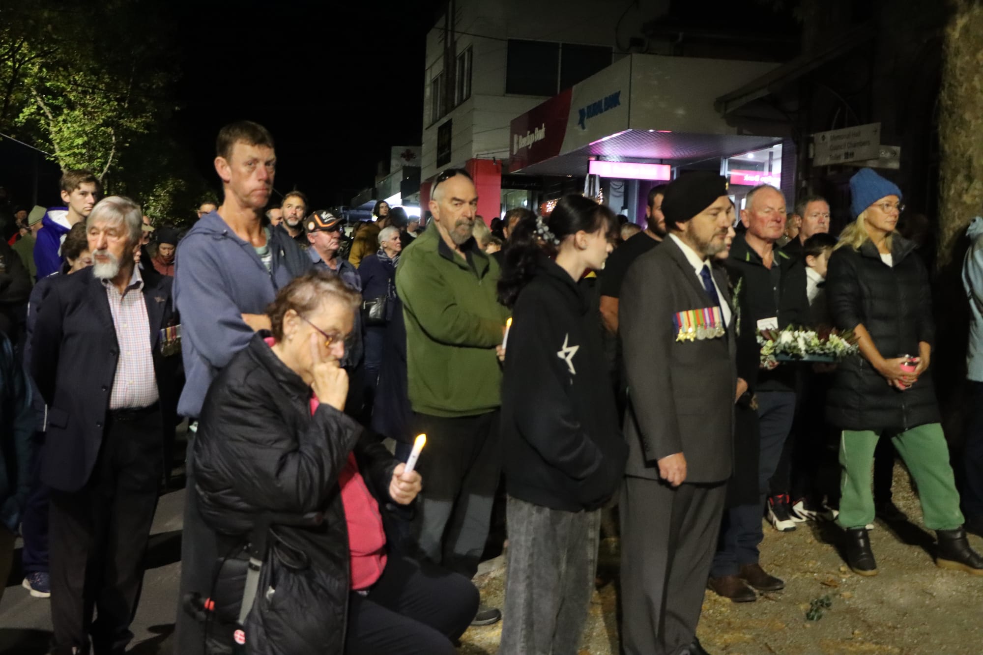 People pay their respects at Leongatha’s well-attended Dawn Service. 