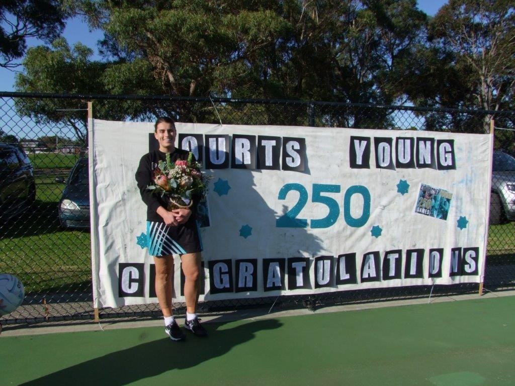 Powerful netball role model notches up 250 games