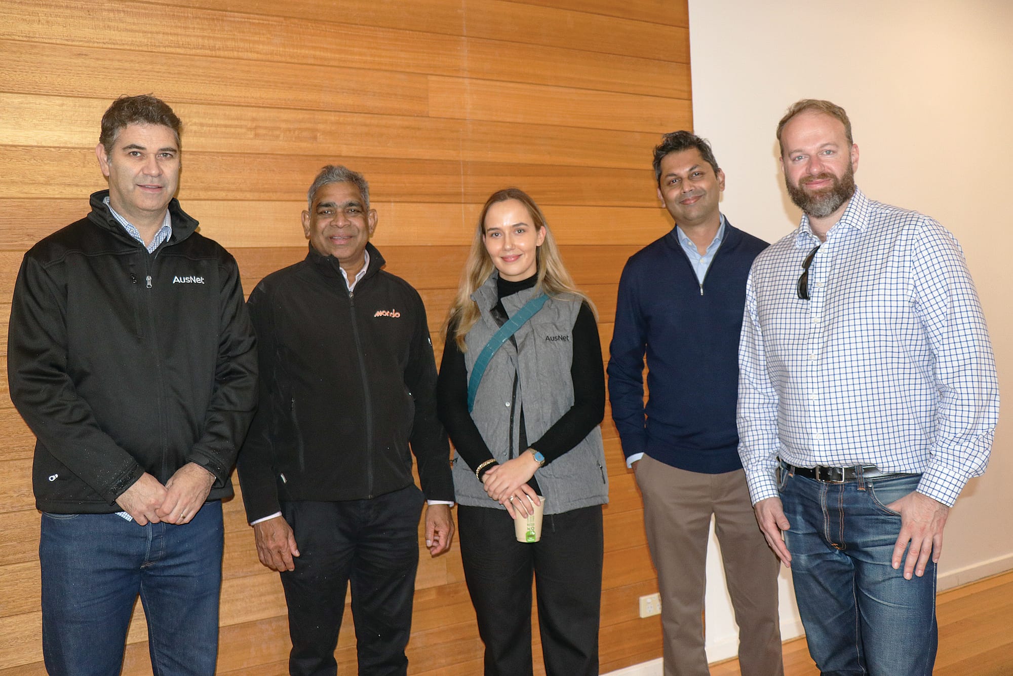 The AusNet team Rod Jones, Dhaminika Adihetty, Olivia Harrington, Champi Elwela, and Andrew Rushton joined the community for afternoon tea to discuss renewable energy.
