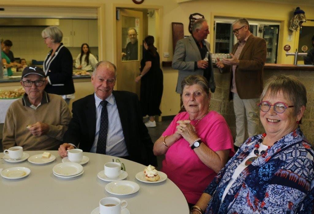 Russell Broadbent took time, on his visit to Mirboo North for Australia Day, to sit down with community members including Liz Morris, and Isabelle and Neil Trease to discuss local priorities for funding.