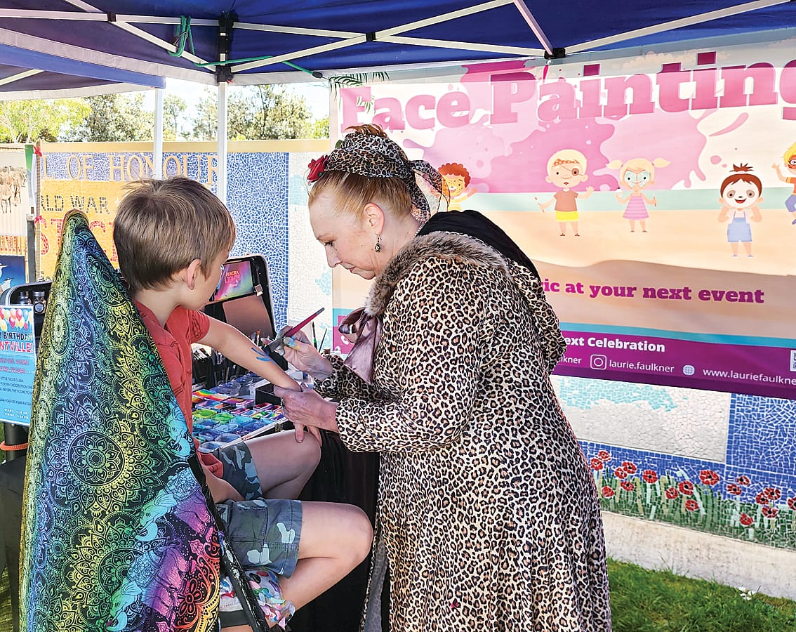 Face painting was a hit on Saturday at Grantville.
