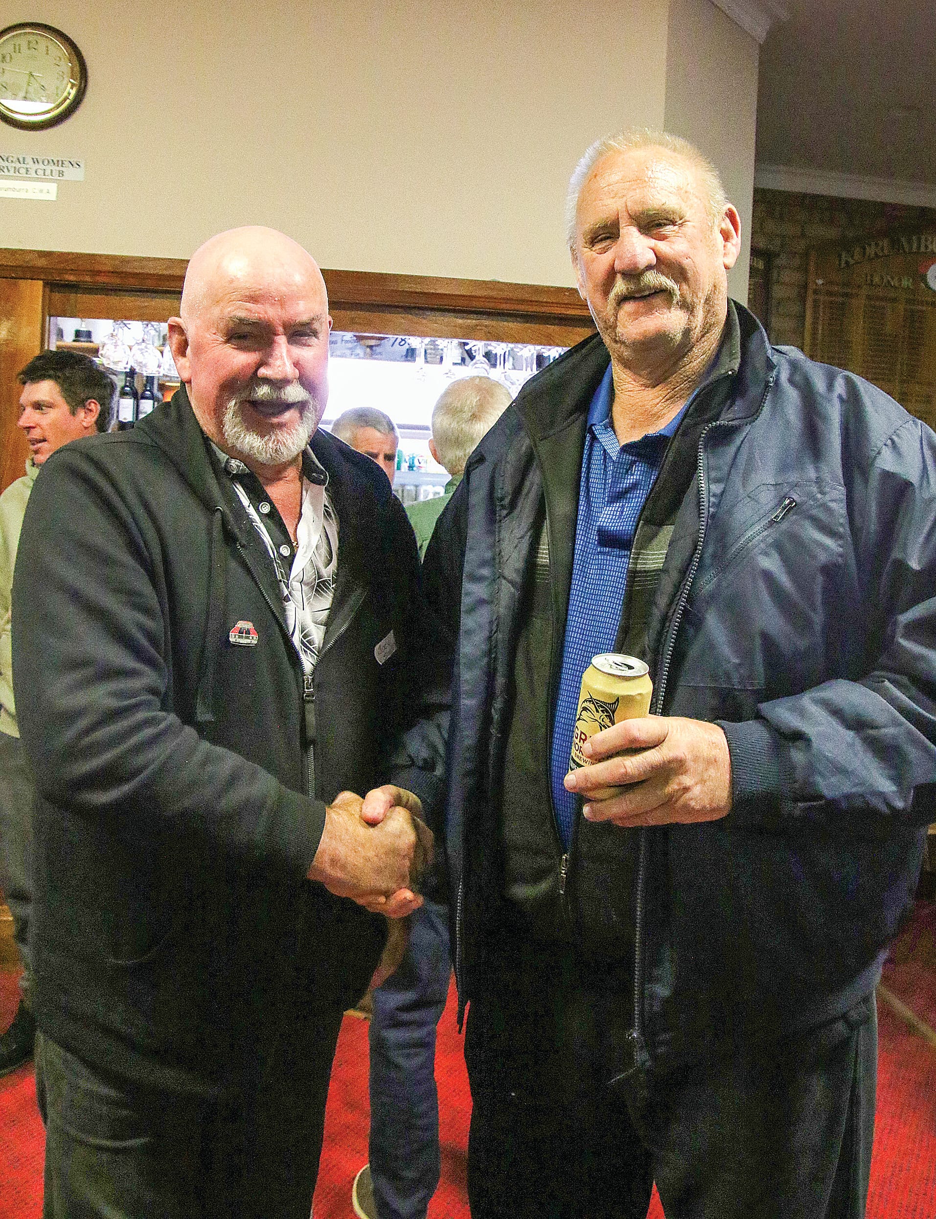 Joey Smith and Trevor (Snooge) Rogers returned for the Past Players Day at the Korumburra-Bena Football Netball Club.