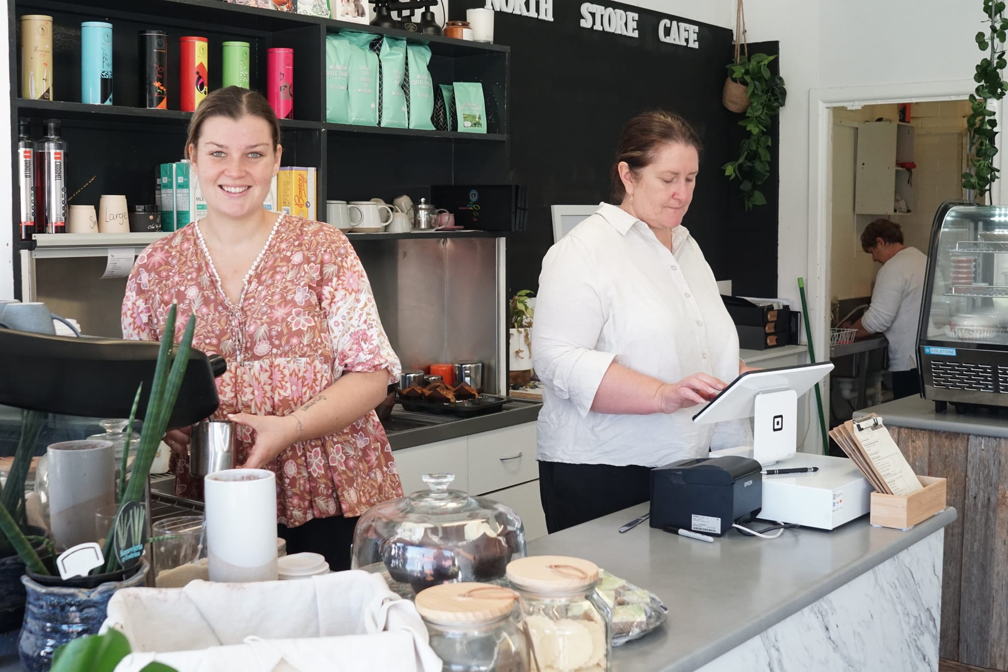 Ally and Fiona Cengia were quick to get up and running again after intruders childishly decided to smash eggs throughout the café last week. 

