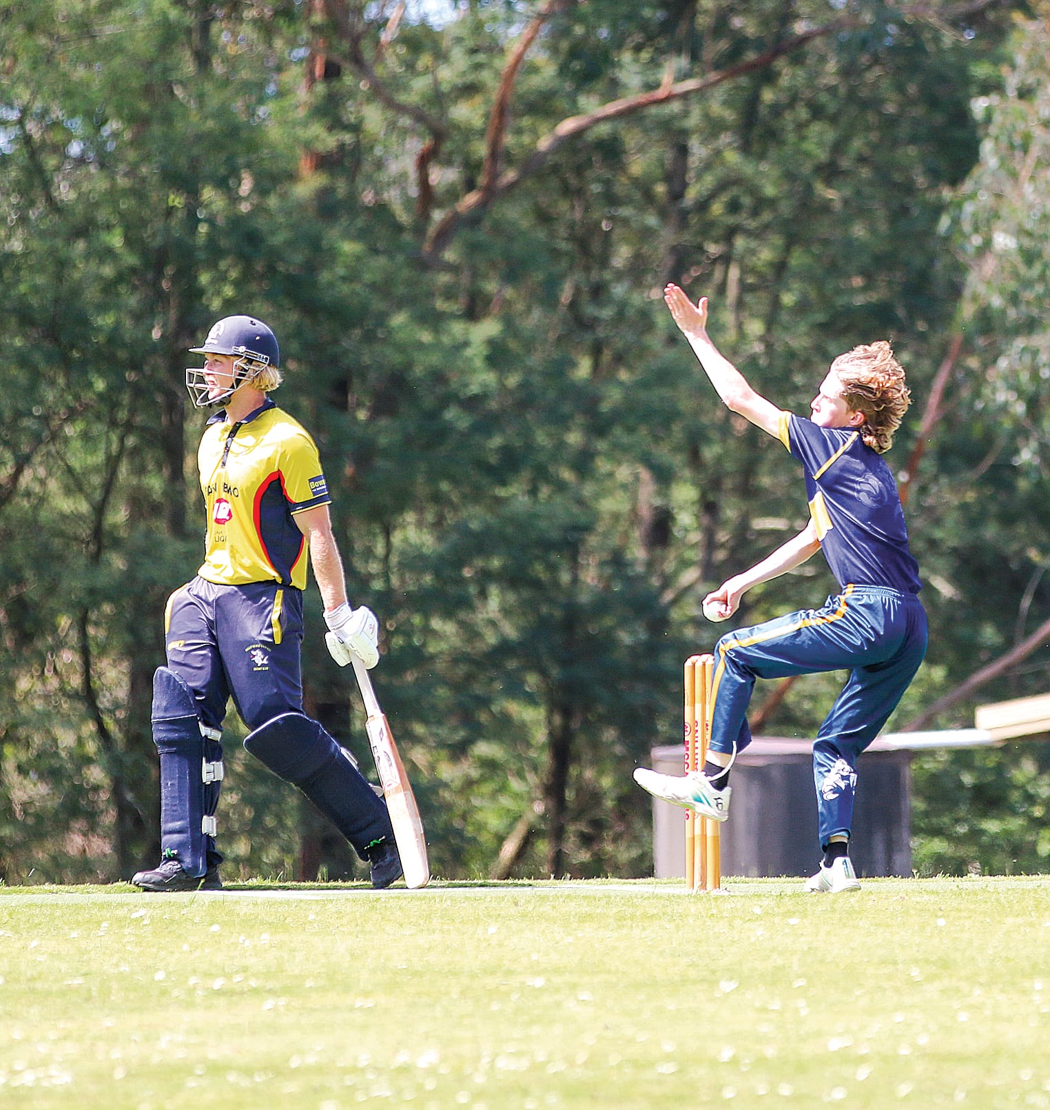 Koonwarra L/RSL bowler Blake Smith claimed 1/27 against Phillip Island. Tk14_4224