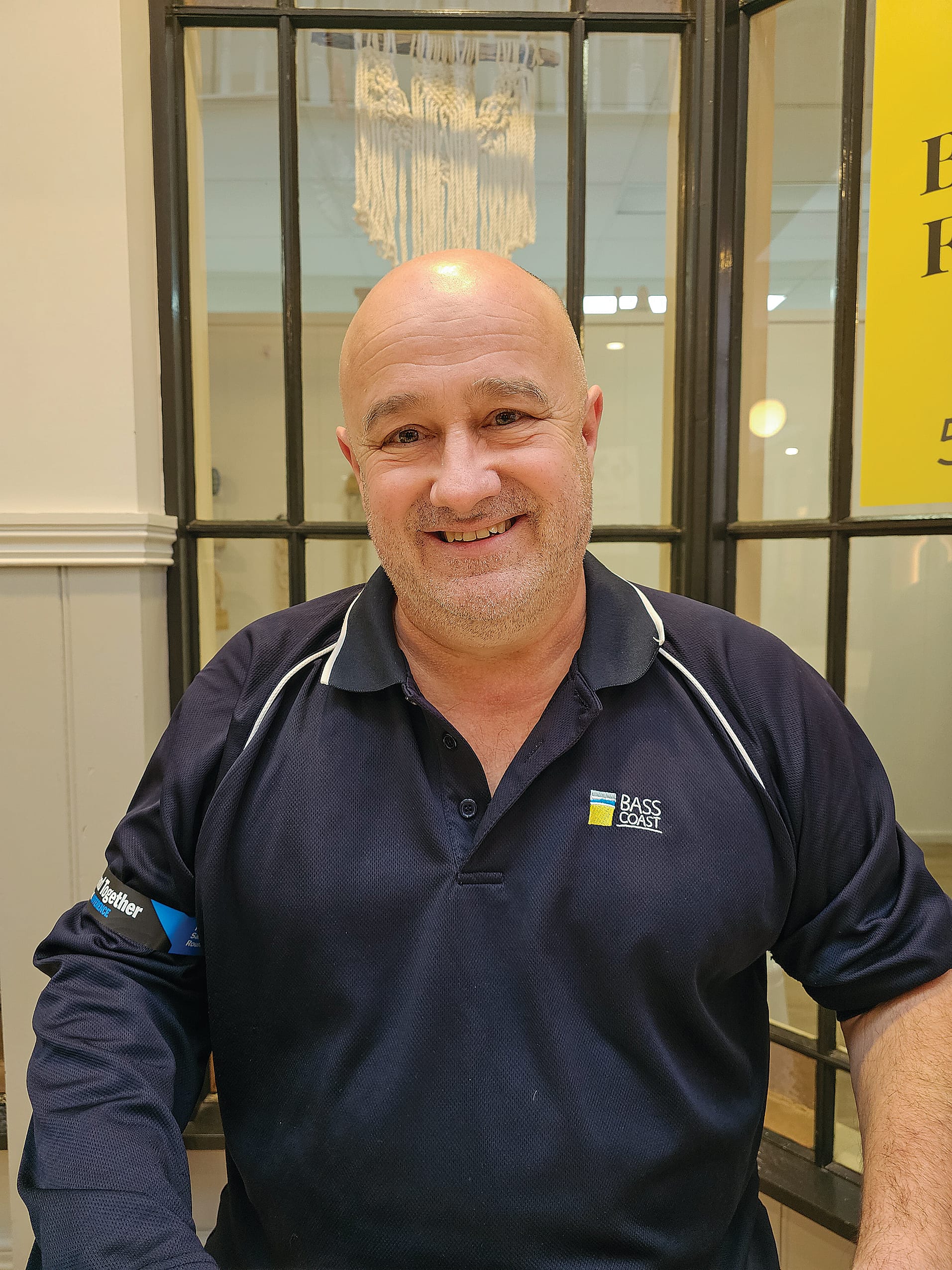 West Gippsland operations manager and Bass Coast Shire Councillor Brett Tessari shows off his #Bandtogether armband ahead of last weekend’s clash.
