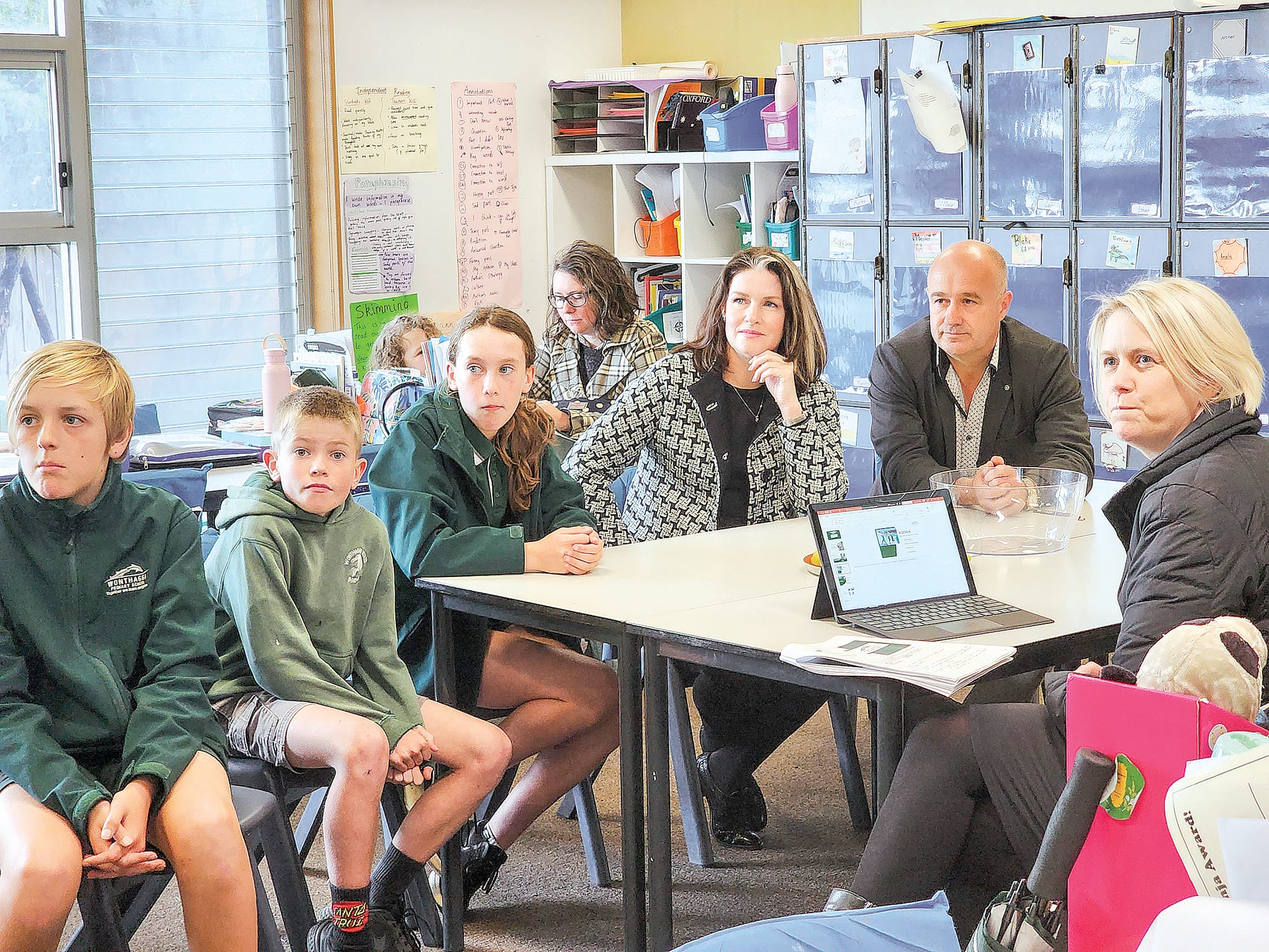 Emma and Brett joined students for a round table and presentation in the BER building. 