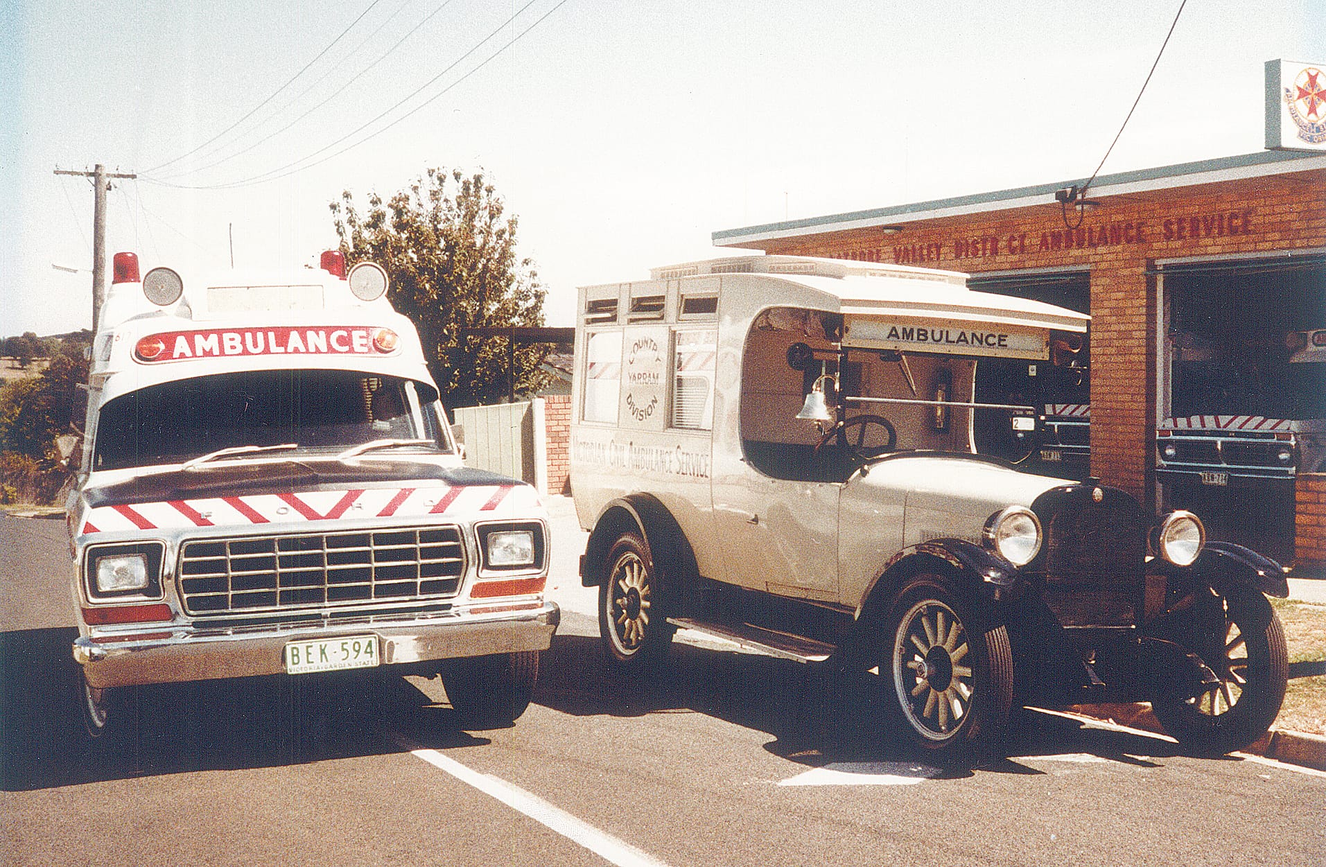 Early ambulances at Yarram branch.