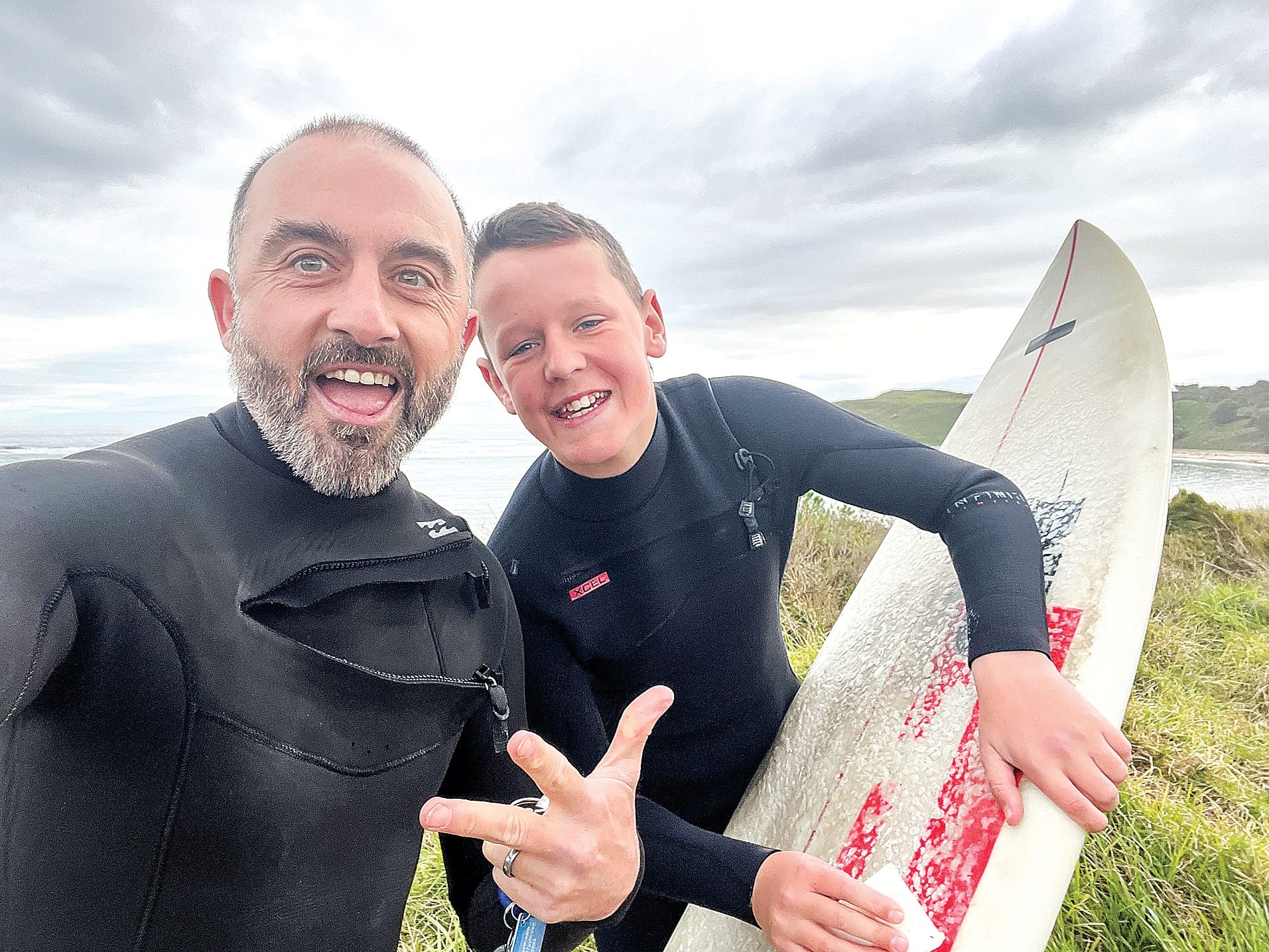 Geoff Russell and Hamish Farman on day 1 of the Make A Wave challenge. 