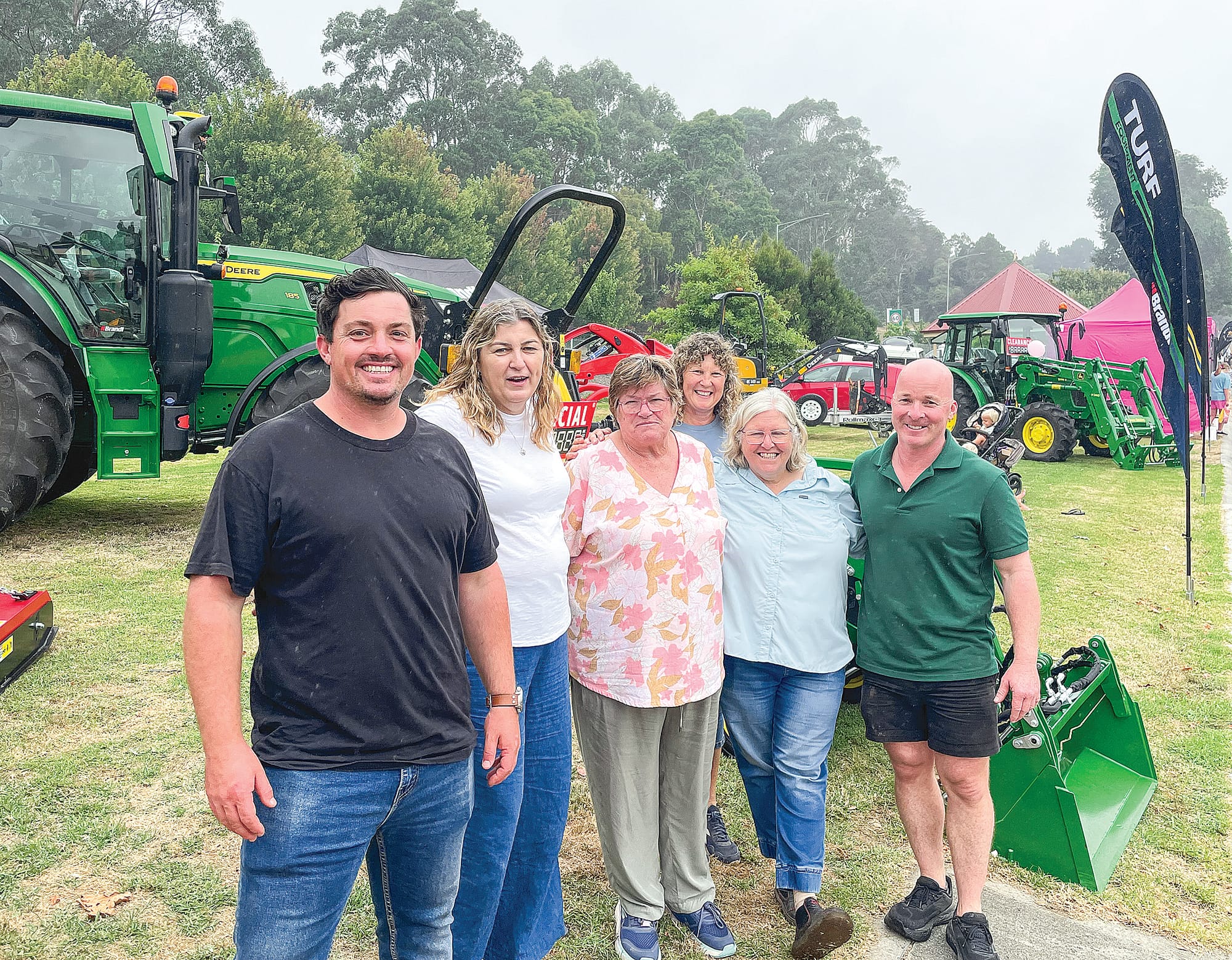 Korumburra Agricultural & Pastoral Society committee members Nathan Hersey, Shirley Arestia, Sandy Carfrae, Kate Hart, Jo Cash and Danial Robbins are delighted with the success of the town’s two-day Show, they and other volunteers having worked hard. A40_0625