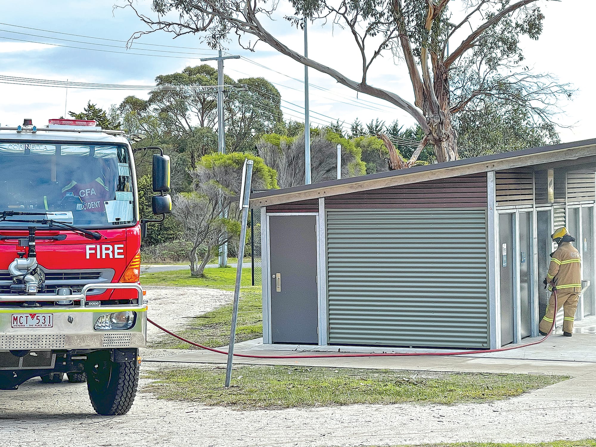 Fire Bug at Corinella toilets
