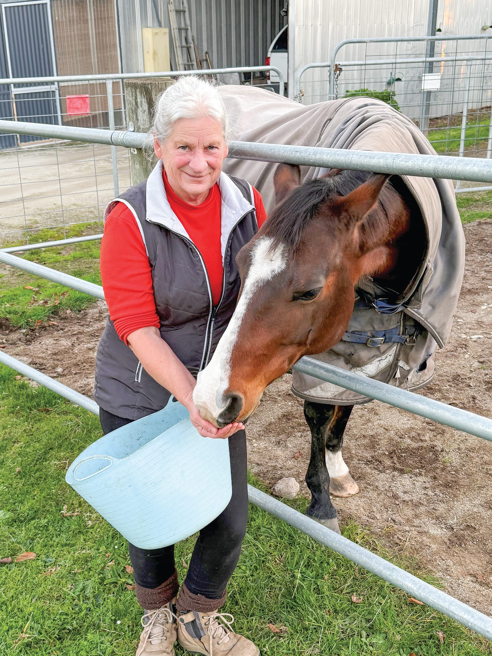 Her rescue horse ‘Darcy’ would be another complicating factor if Meeniyan identity Aileen Hughes is forced by the shire to leave her home over a historic building compliance issue.