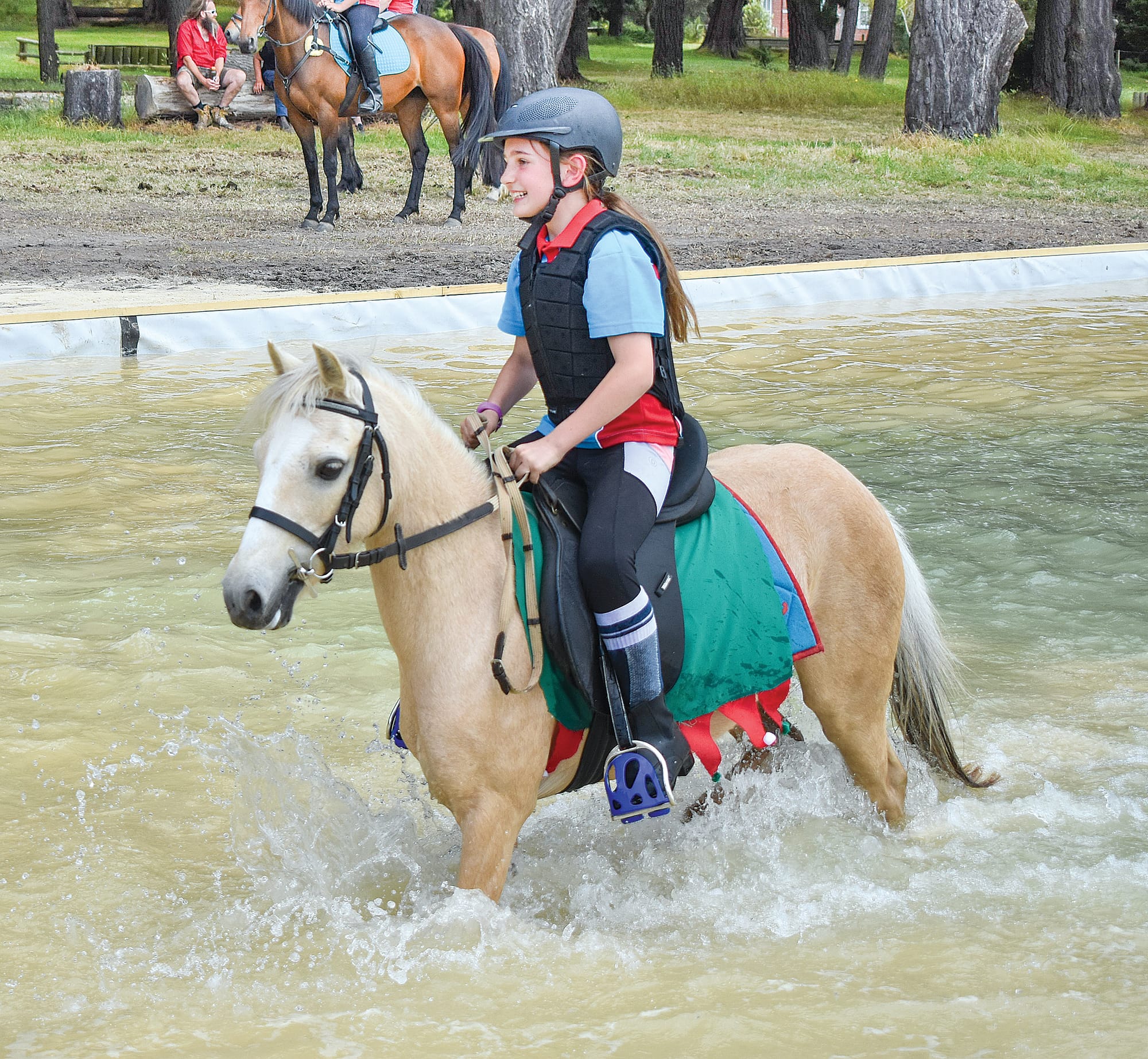 Mikayla Jefferies and Winnie enjoying the new water jump.