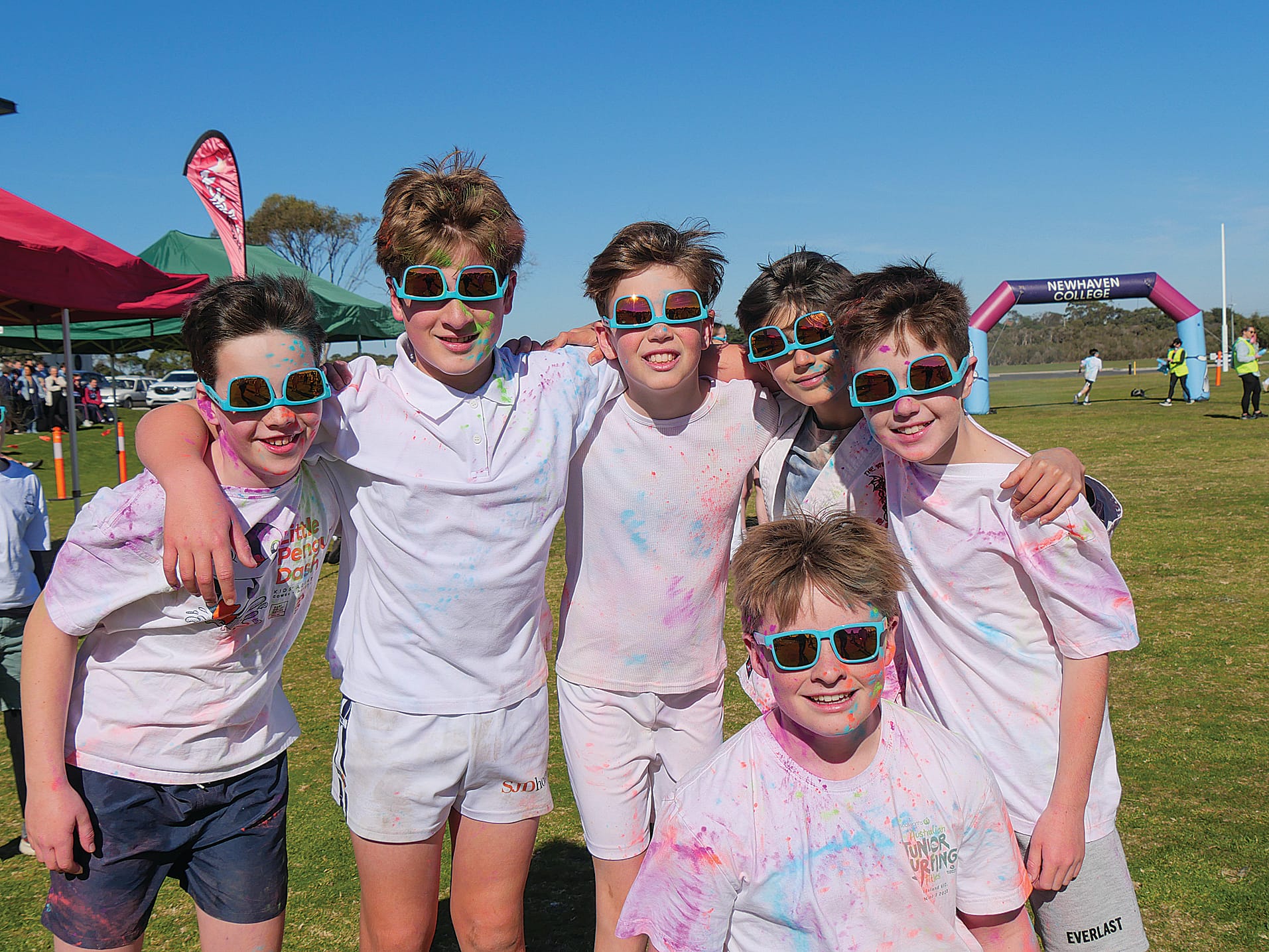 These Middle School boys are building lasting memories of their time at Newhaven College by participating in the PFA Colour Run.