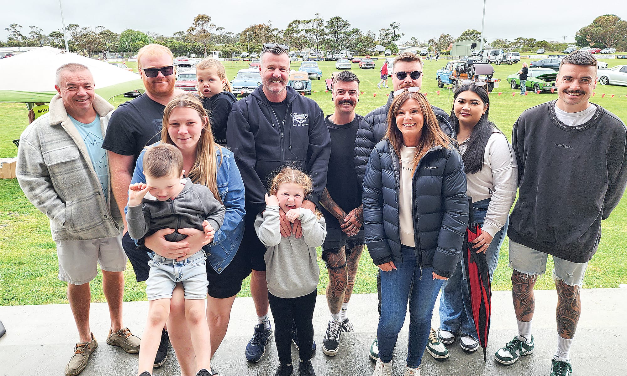 Dave Trotter’s family, including grandchildren and great grand kids, and friends made the journey from across Victoria and as far as Queensland for Sunday’s special event. (Centre left, Dave’s son Jason and fourth from right, Dave’s daughter Rachel). C14_4724