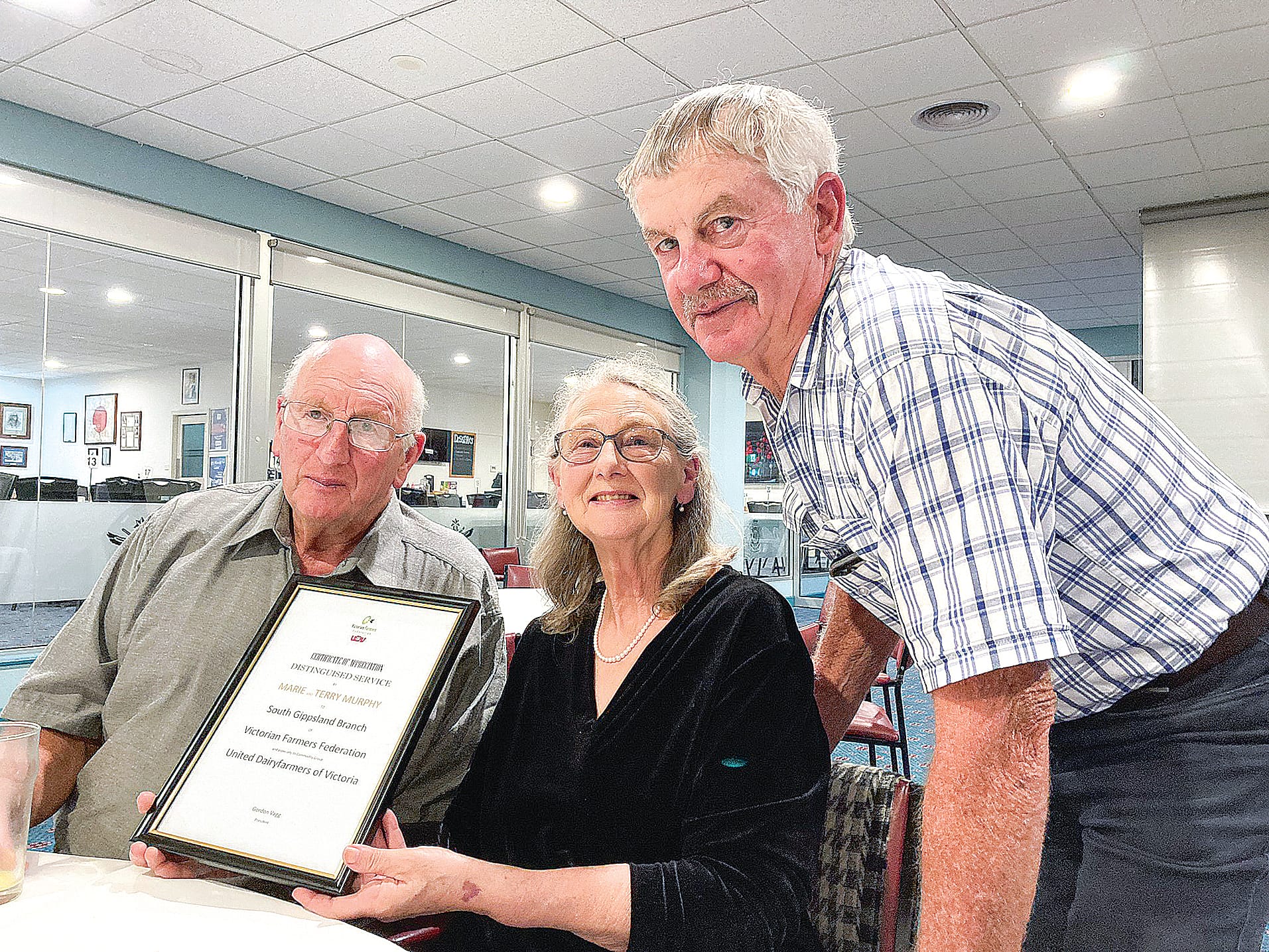 Award for Marie and Terry Murphy