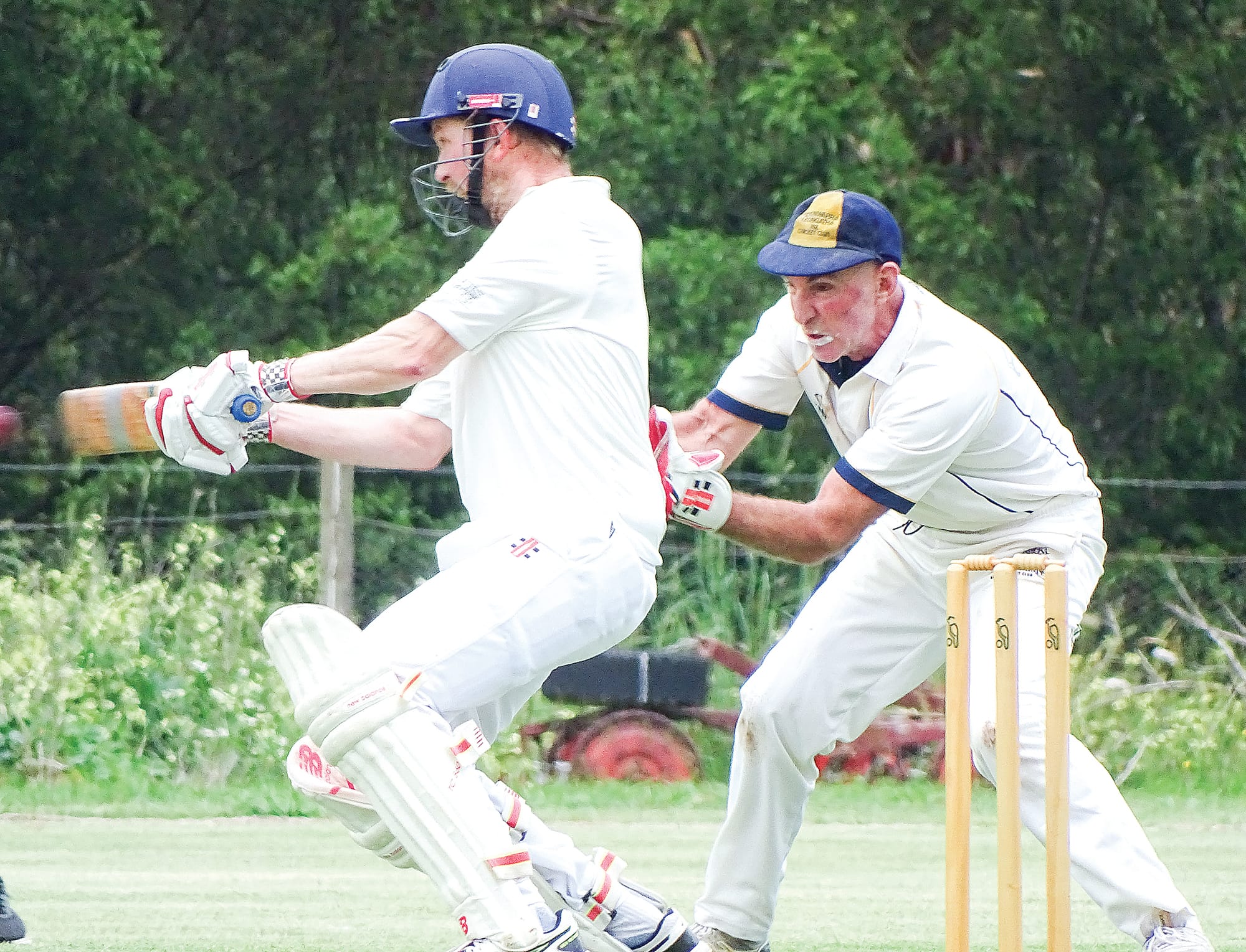 Michael Thomas looks up at the approaching storm clouds during Koonwarra/Leongatha RSL’s B1 match on Saturday. Photo: Jodie Arnup. 