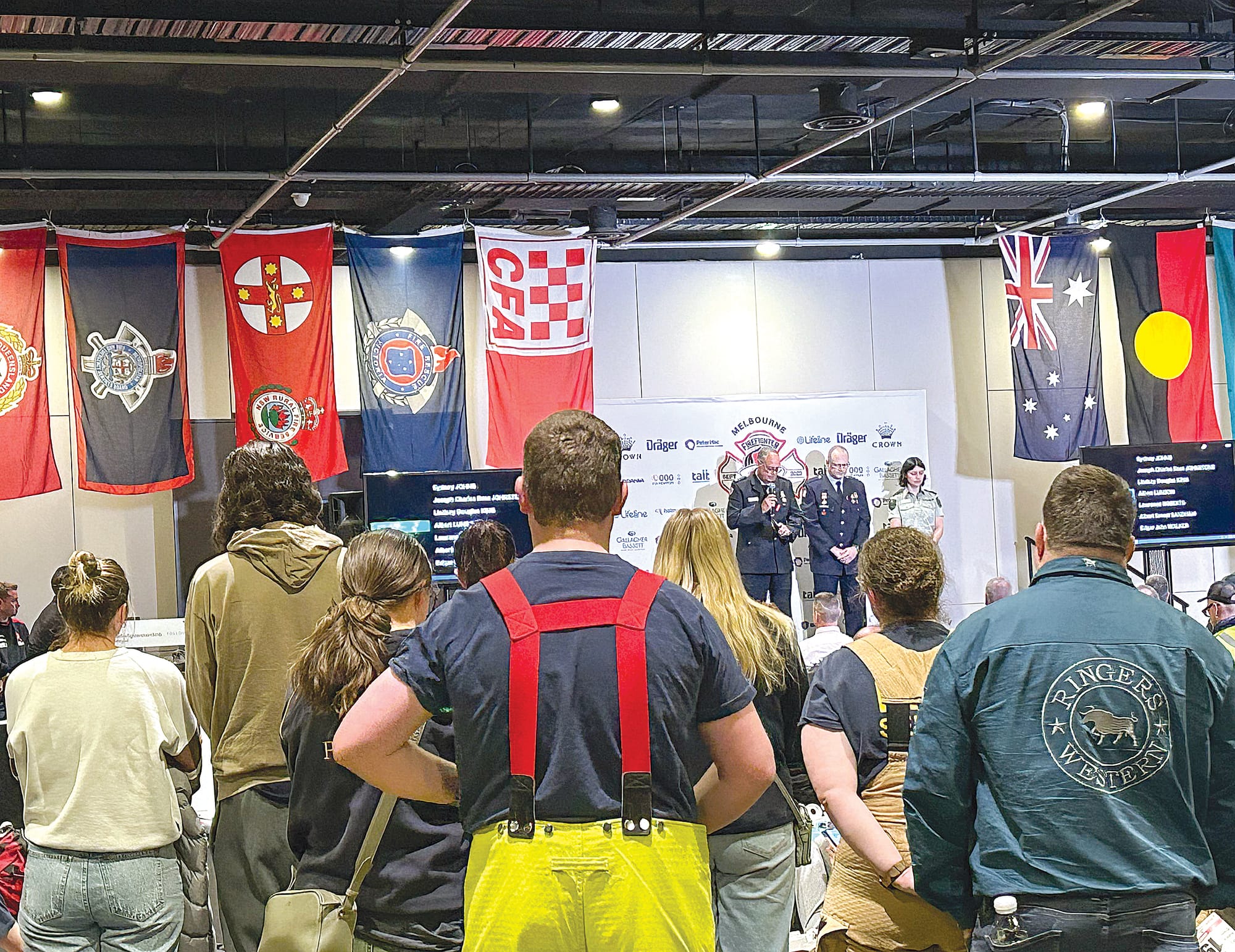 A service honouring first responders was held before the Melbourne Firefighter Stair Climb on Saturday.