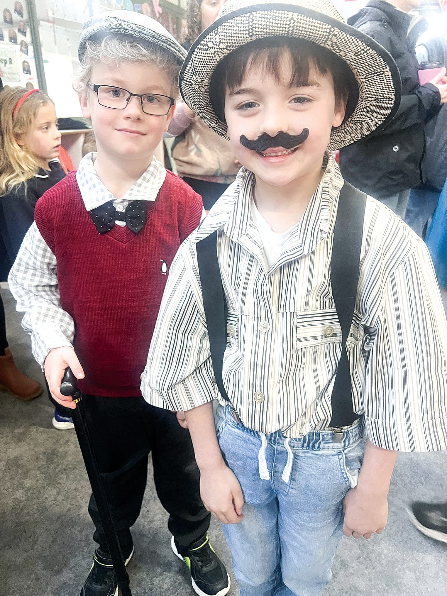 Patrick and Hudson were all dressed up to celebrate their 100th day at Inverloch Primary School. Tk03_3125