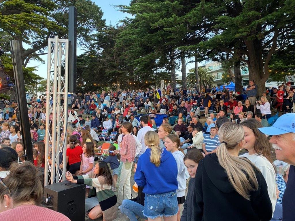 Part of the crowd at the Cowes carols.