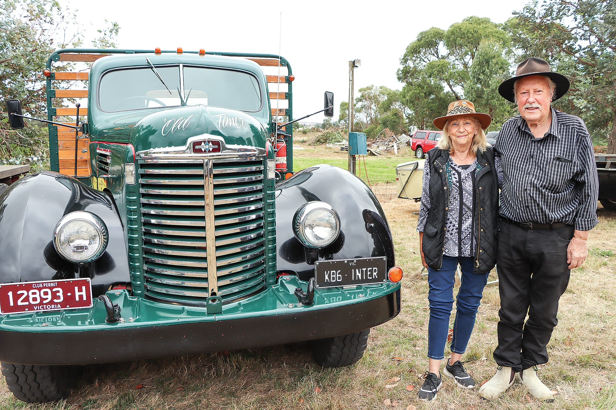 Bev and Don Ferguson of Nyora with their 1949 International Harvester KB-6 truck. A39_1223