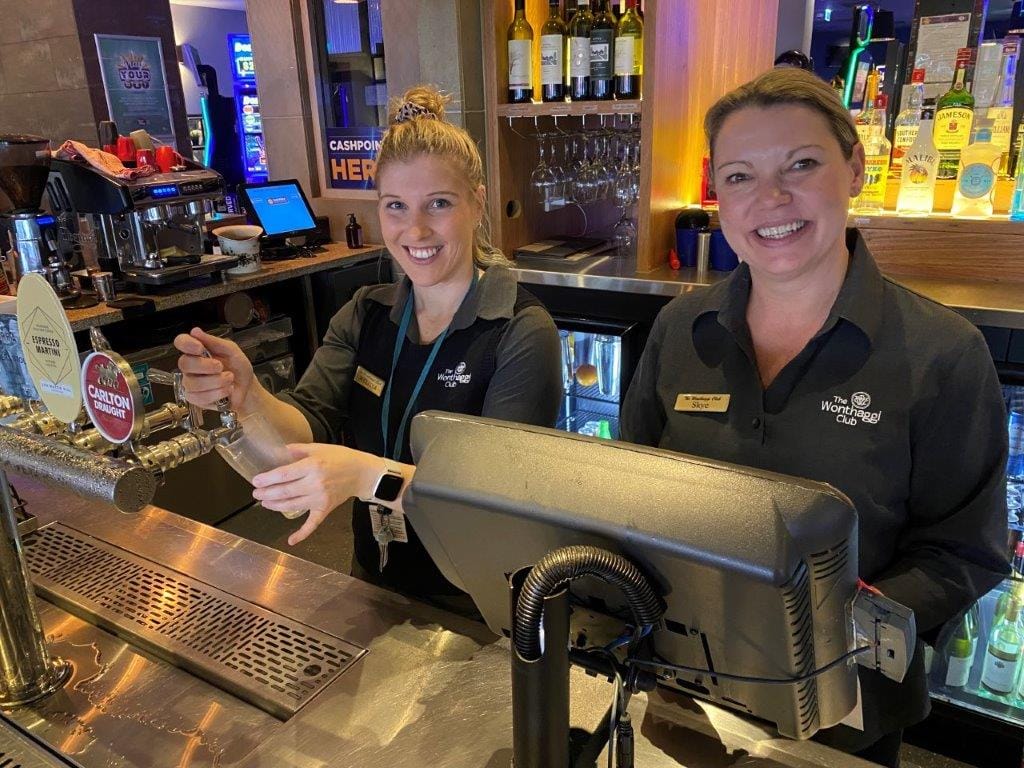 Bistro and Functions Manager at The Wonthaggi Club, Melissa Beveridge, with Duty Manager, Skye Macaulay. Both have played key roles in supporting the club's new recruits.
