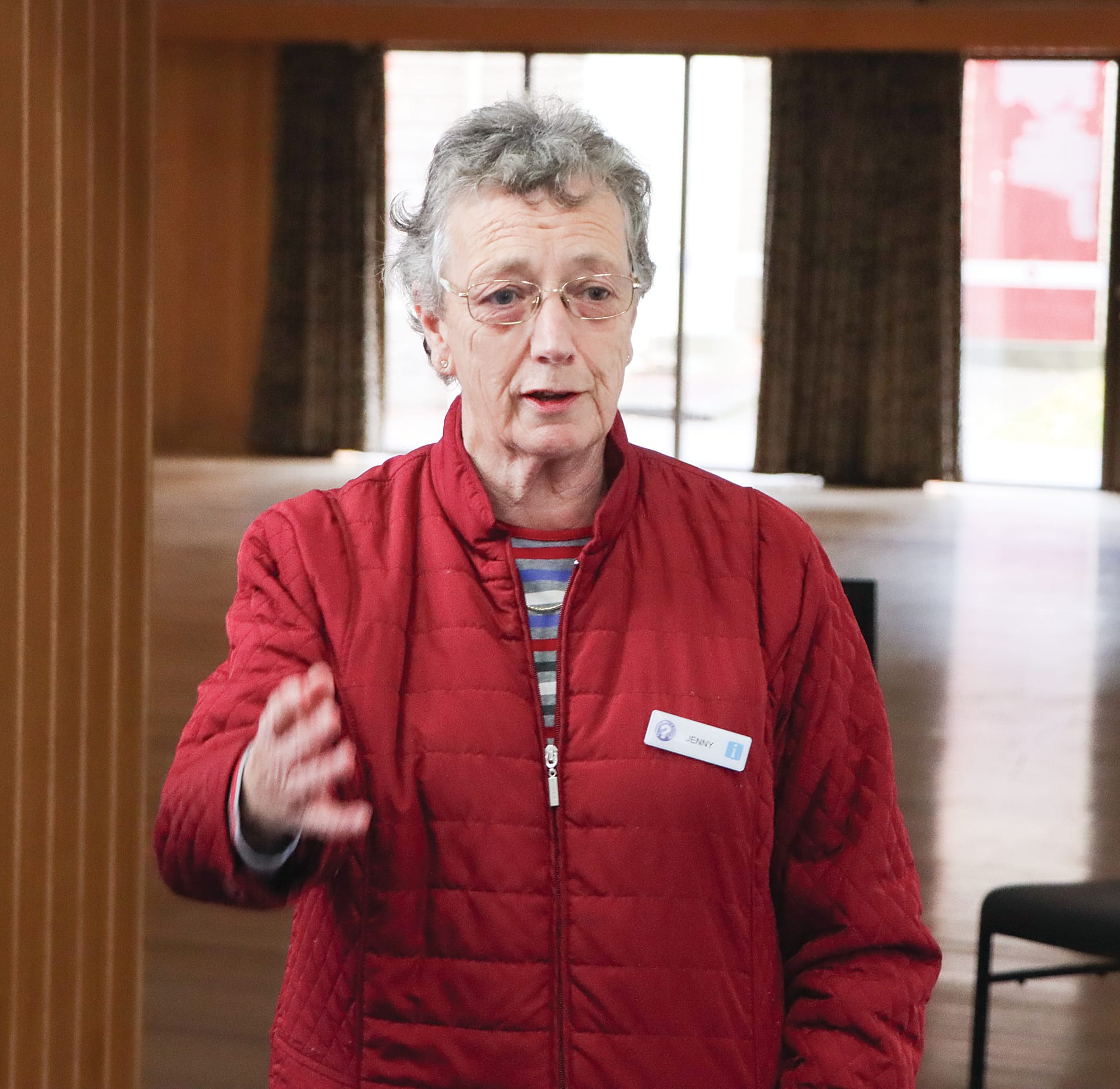 South Gippsland Citizens Advice Bureau president Jenny Draper welcomes attendees at the organisation’s Leongatha morning tea on Wednesday. A03_2225
