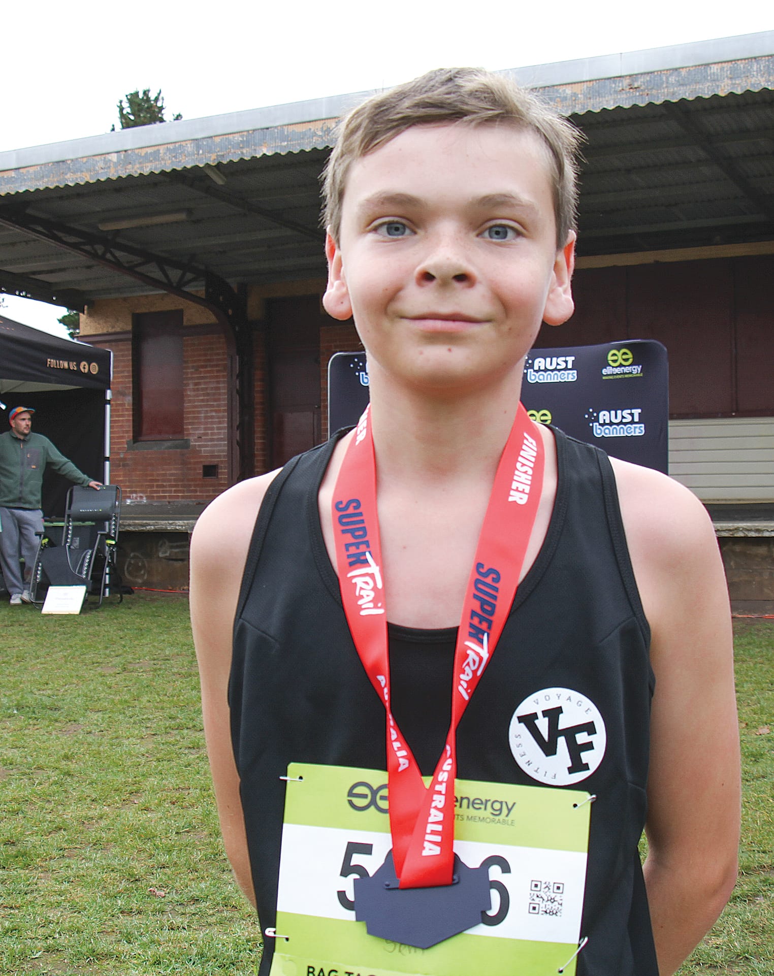 The five-kilometre Southern Rail Trail Run Junior winner Matthew from Wonthaggi. B81_2225
